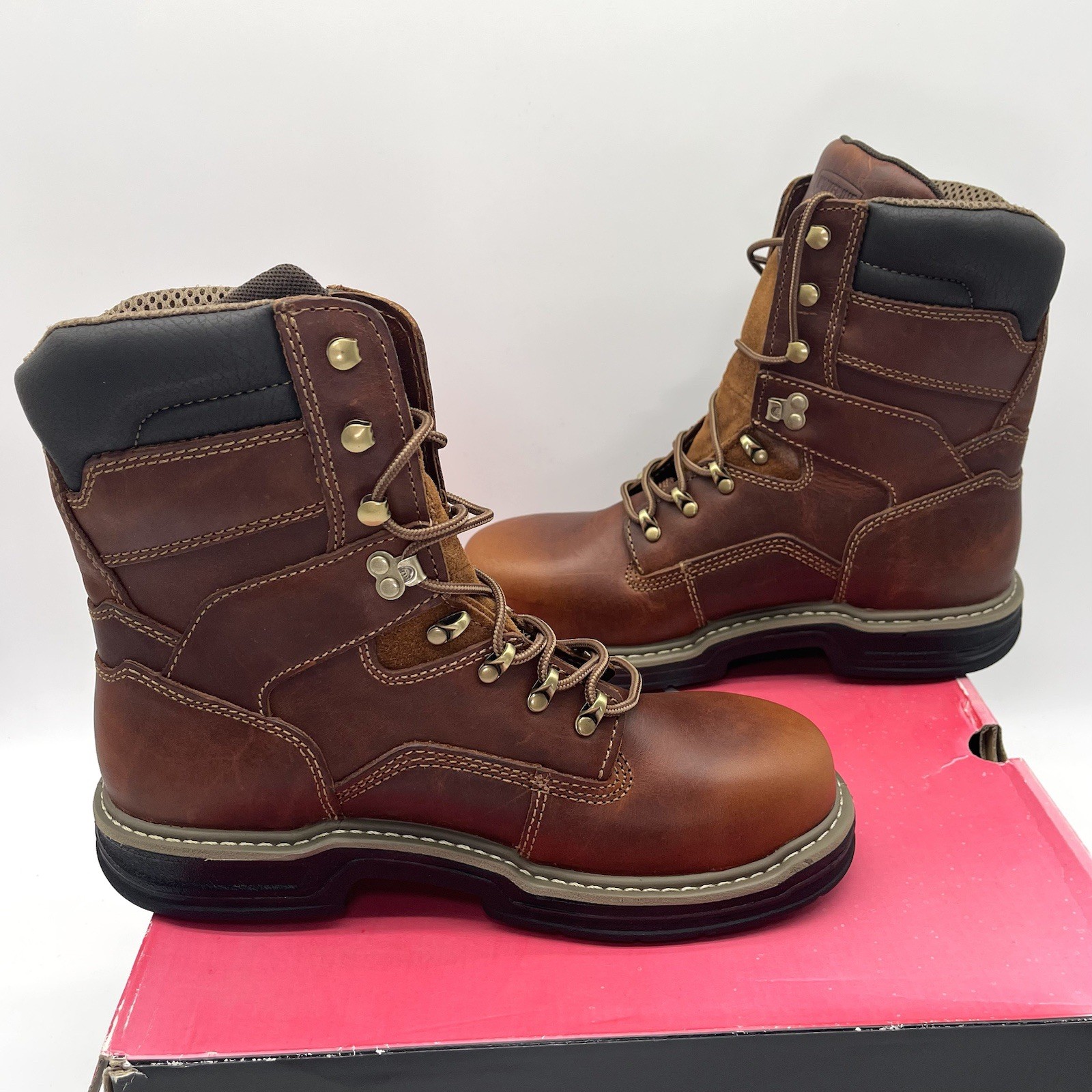 Wolverine Boots Men’s Sz 8 Extra Wide Steel Toe Raider Work Boot Leather EH NEW