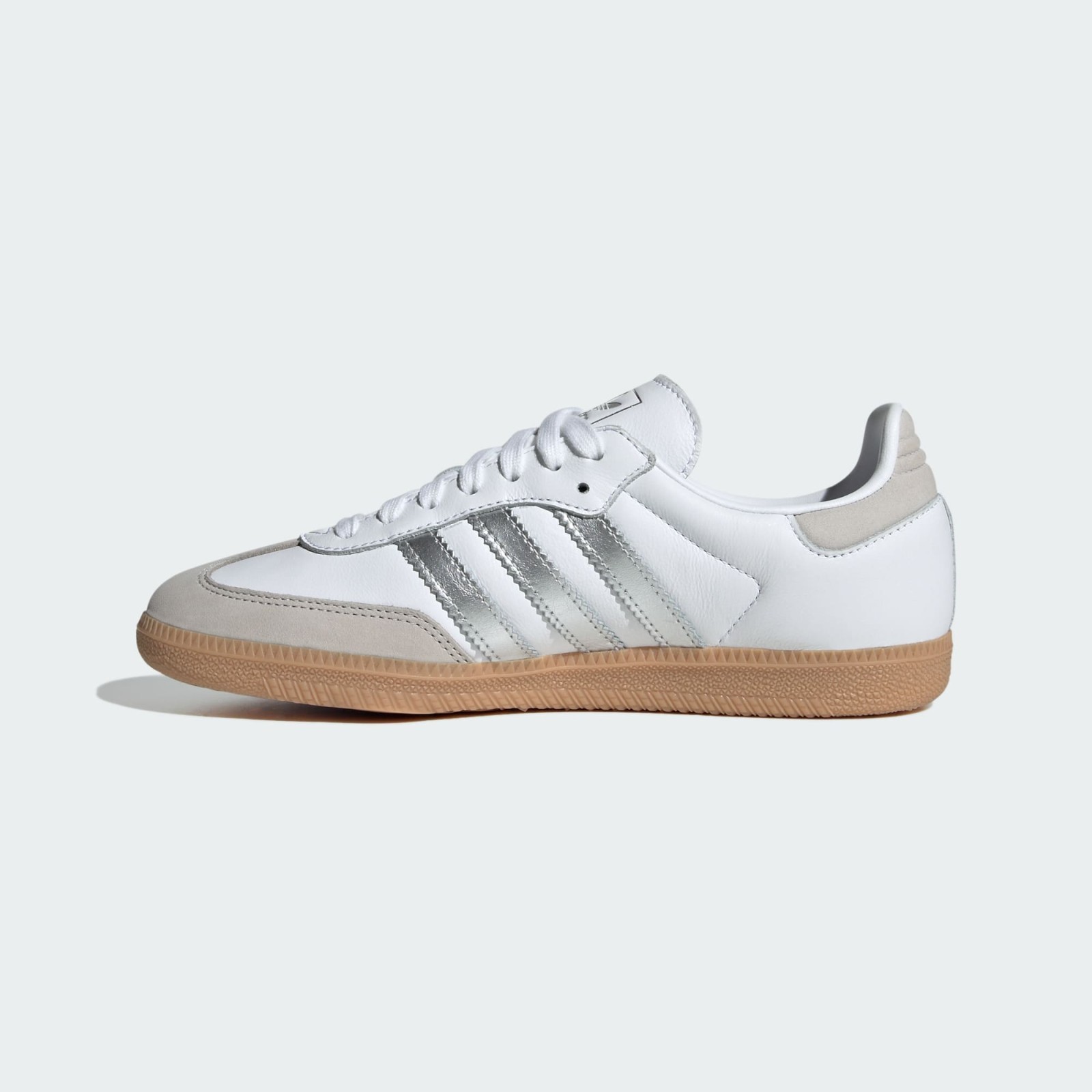 Adidas Samba OG White Silver Metallic Grey Womens Sports Sneaker JI2725