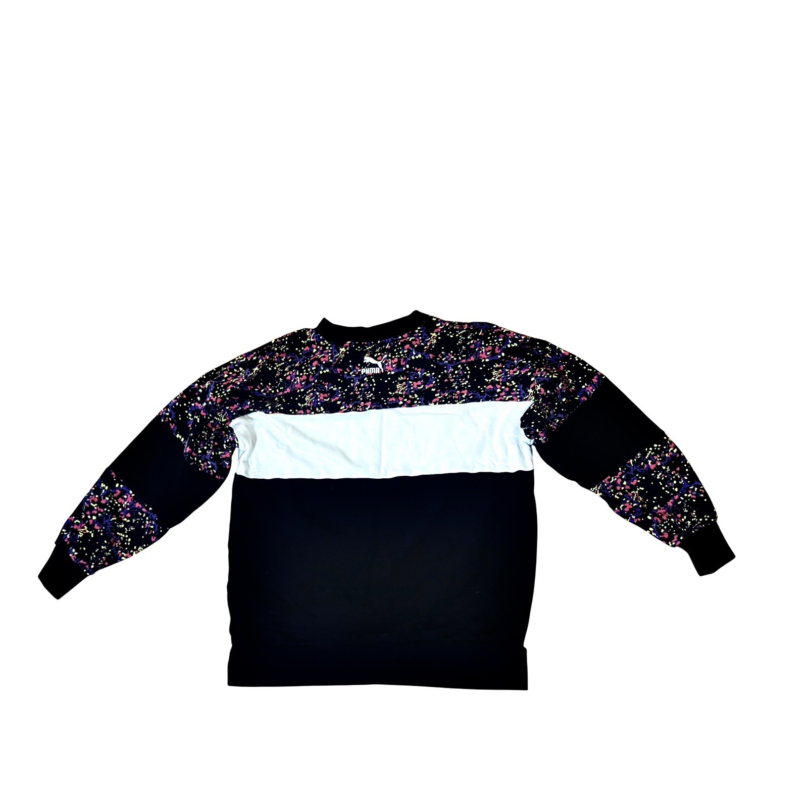 Puma Paint Splatter Color Block Crew Neck Women’s Size XL