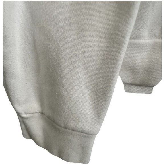 Old Navy Mens Quarter Zip Sweatshirt White Red Logo Fleece Pullover Large