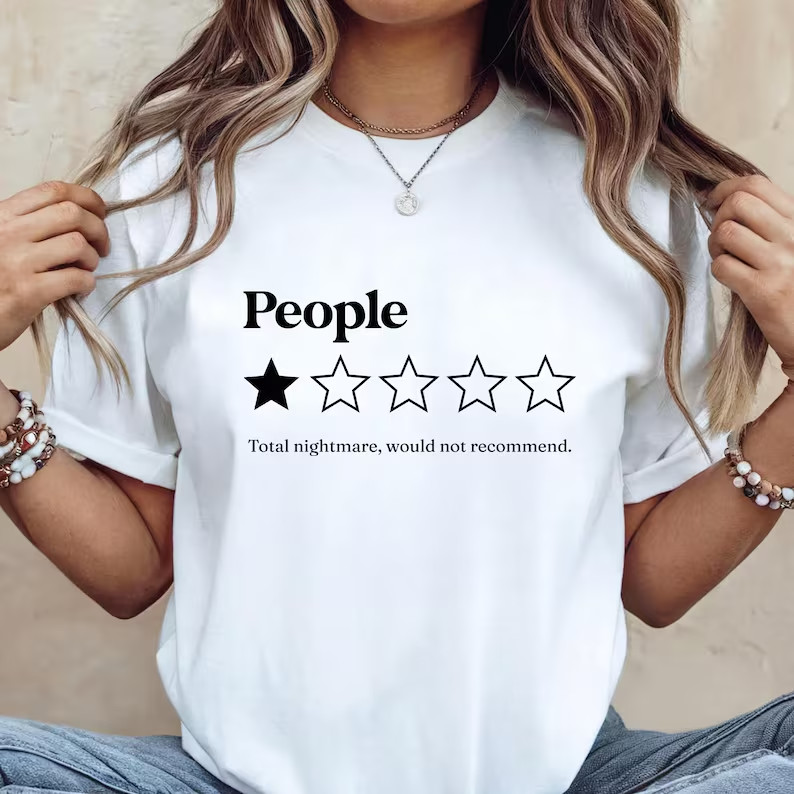 People One Star Review Shirt, Funny Introvert Tee, Sarcastic Humor Gift