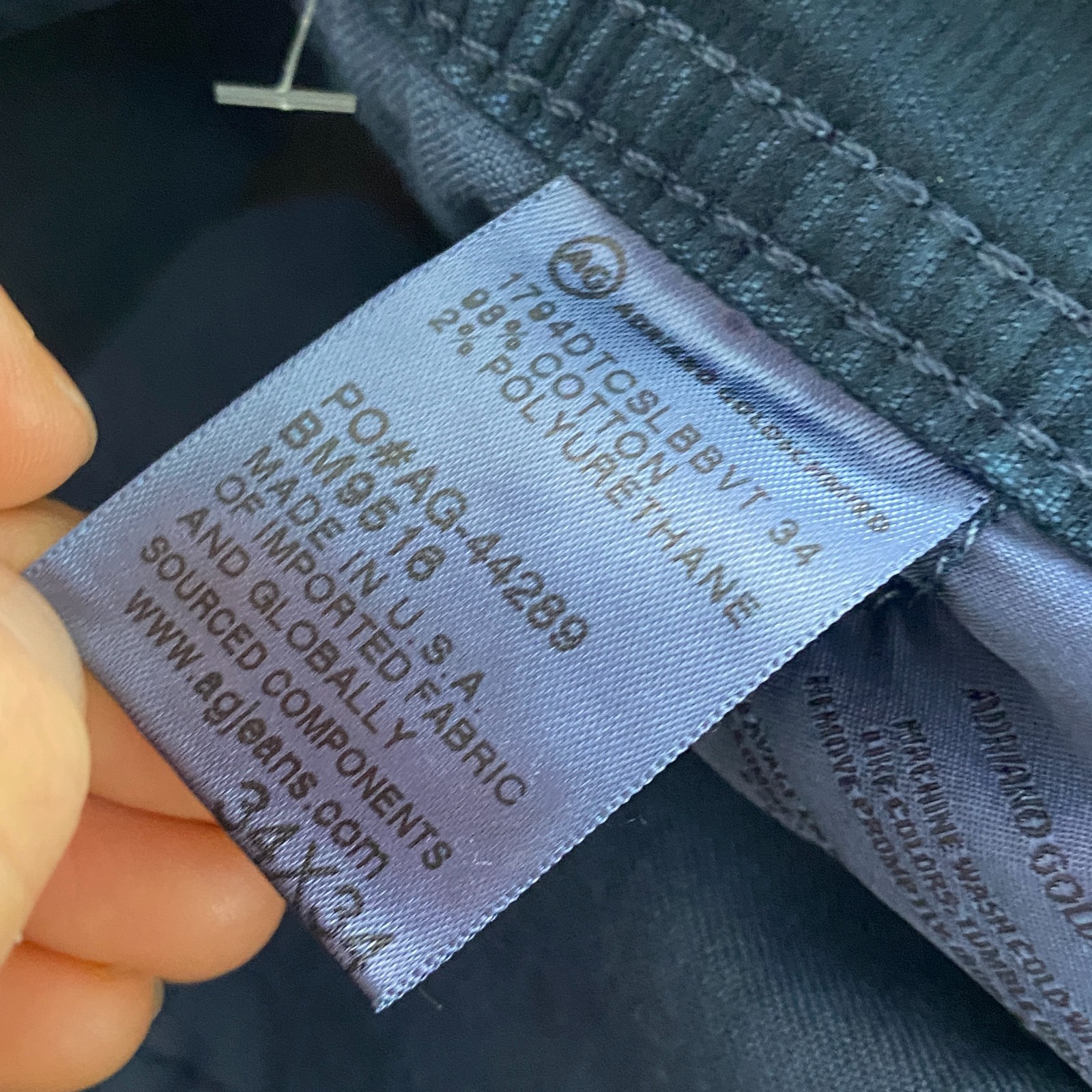 AG Adriano Goldschmied Everett Corduroy Pants Blue Slim Straight 34×34
