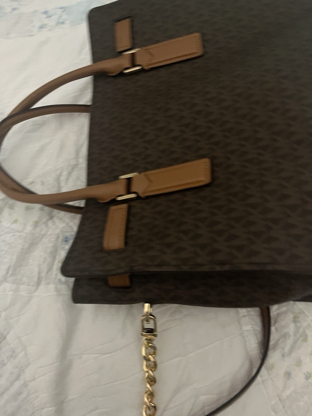 Michael Kors Hamilton Large Crossbody Handbag Signature Brown Logo