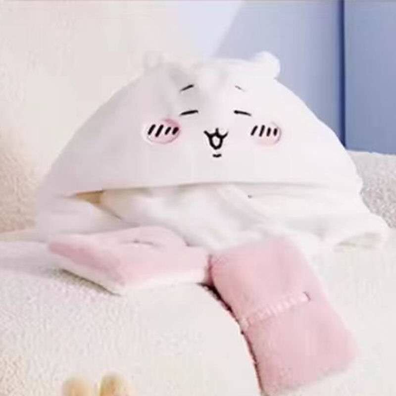 Chiikawa Usagi 3 In 1 Plush Ears Hat Scarf Gloves Set Warmer Winter Scarves