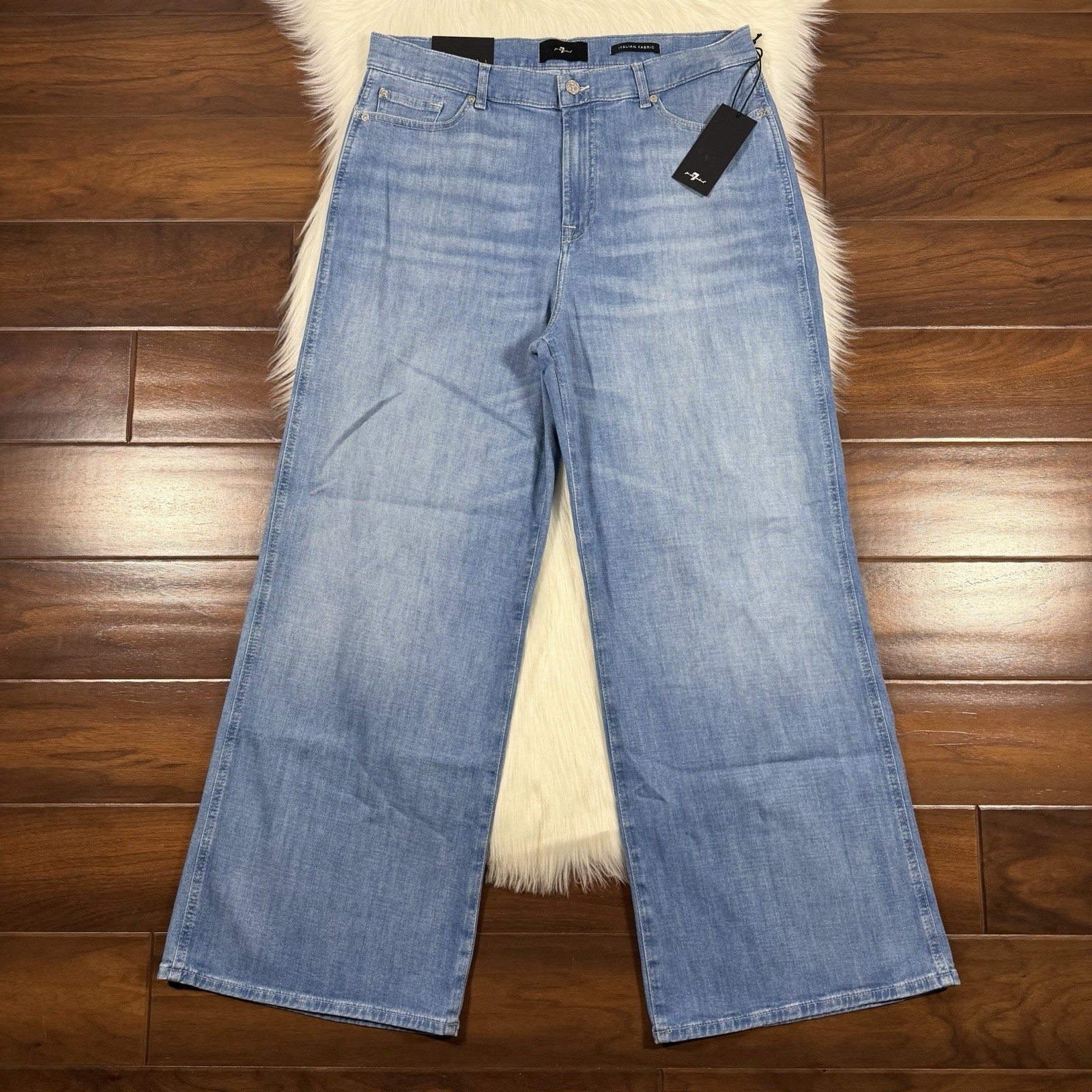 7 For All Mankind Women’s Size 32 Charleston Lotta Wide Leg Cropped Denim Jeans