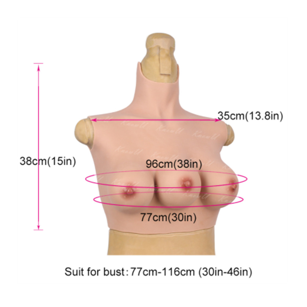 Three Boobs Silicone Breast Plate Transgender Crossdresser Suit C Cup Cosplay