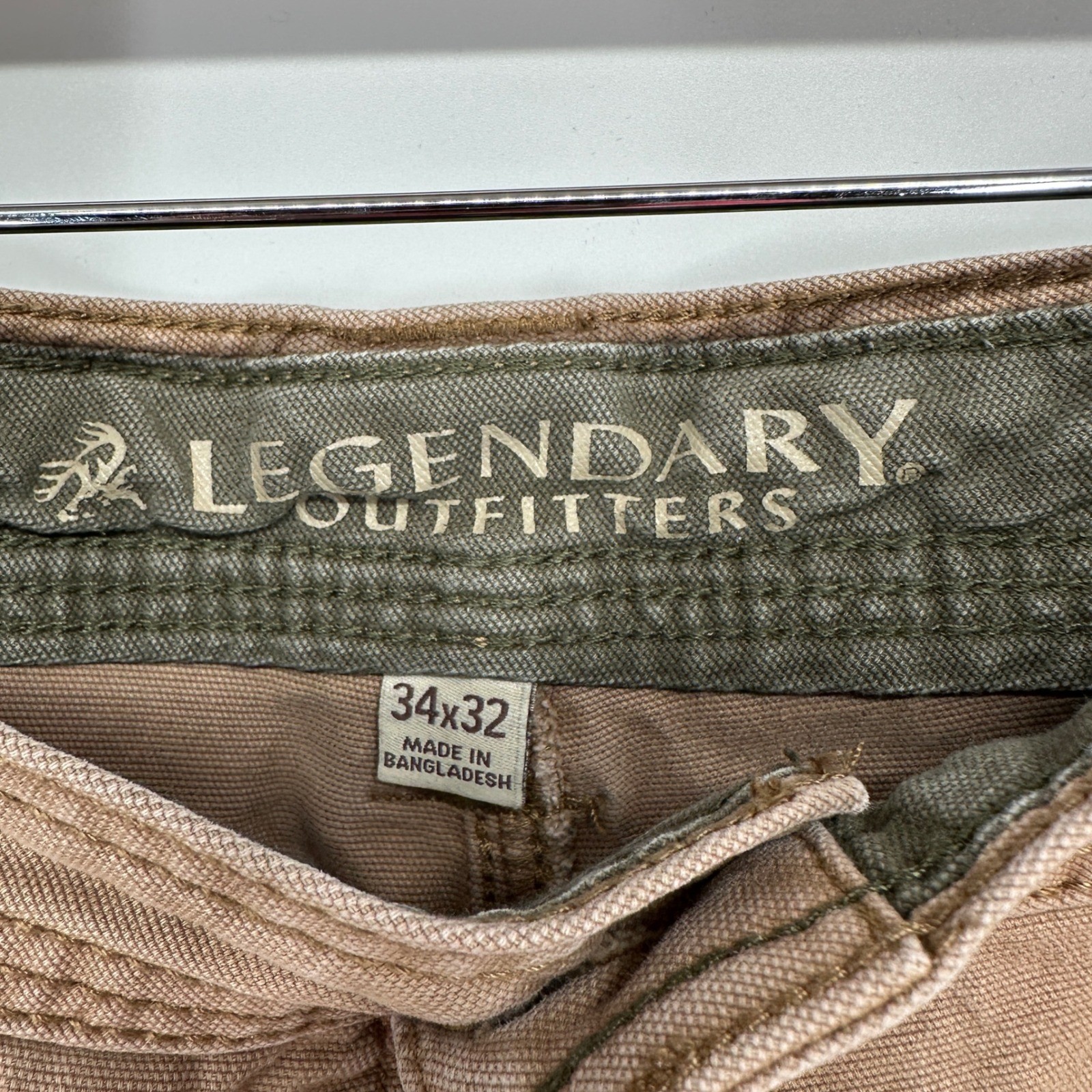 Legendary Outfitters Mens Canvas Utility Pants 34×32 Tan Brown Workwear Trousers