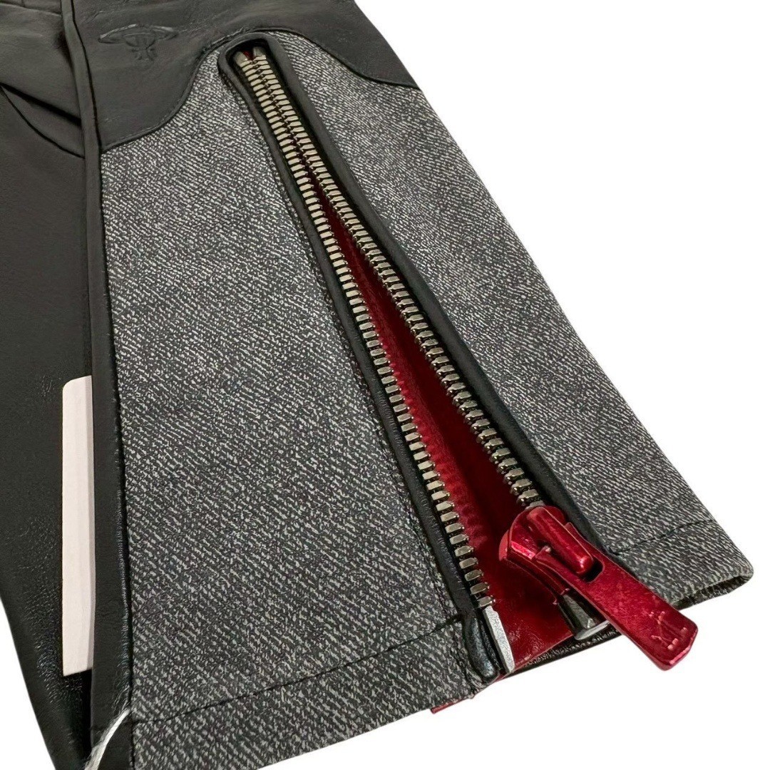 Vivienne Westwood 20cm 7.8in Long Leather Gloves Arm Warmer Black x Red Japan