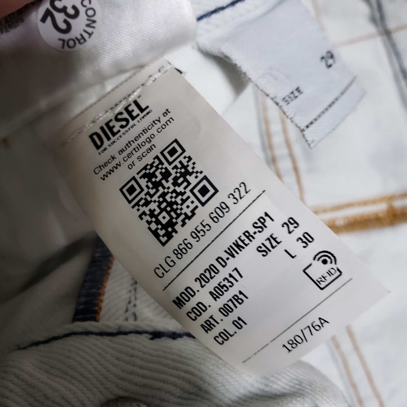 Diesel Jeans Mens 29×30 D-Viker White Straight Leg Button Fly Y2K Denim Rare