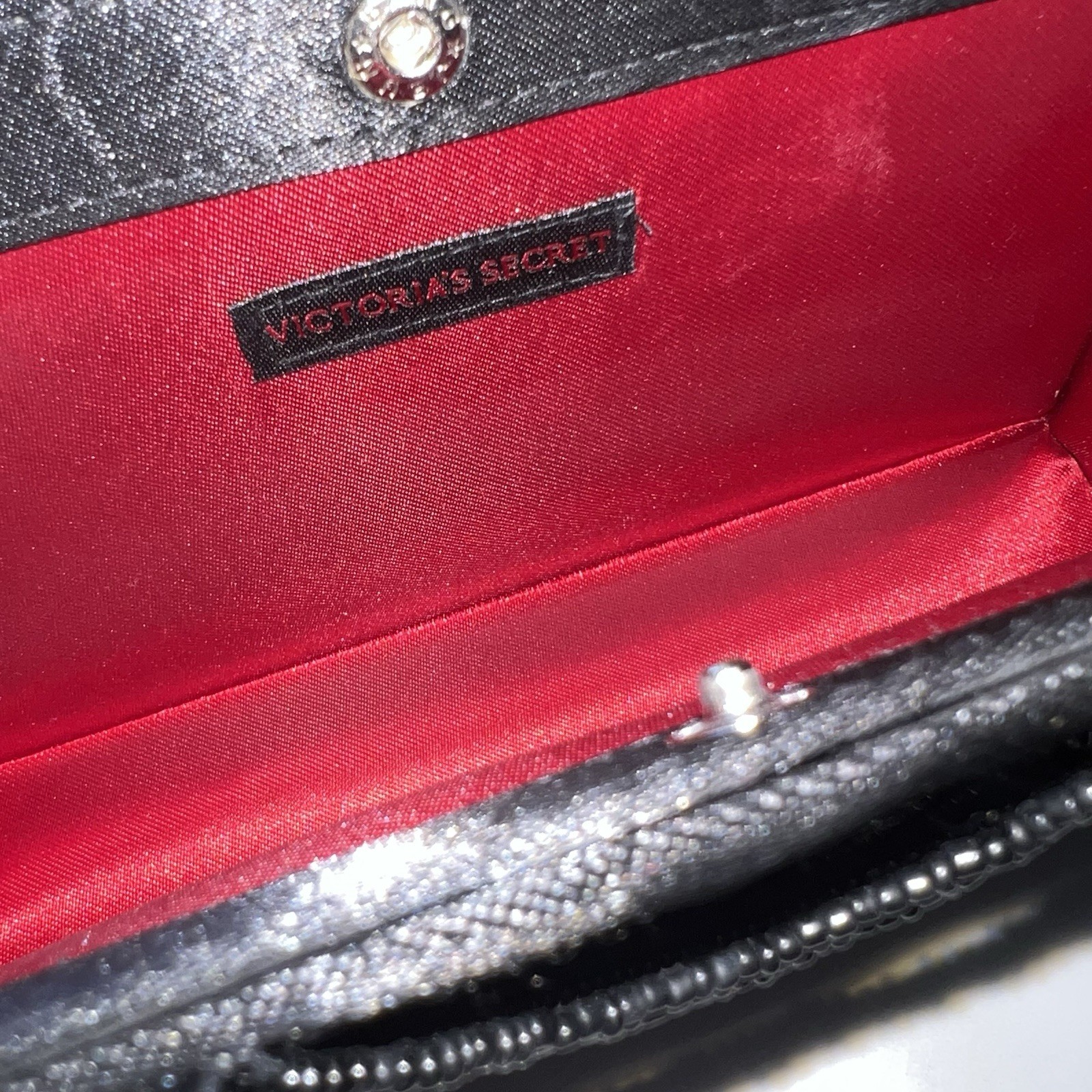 NEW Victorias Secret Black Mini Handbag Purse Beaded Evening Party Holiday