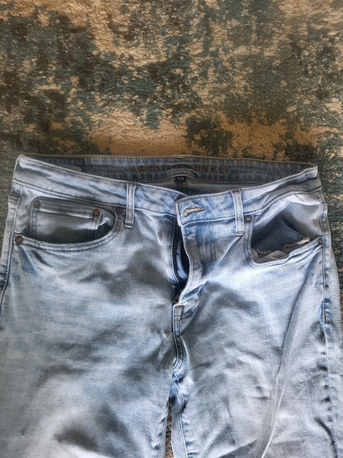 American Eagle FLEX Men’s Jeans 32×33 Flex Waist Slim Fit Light Blue Jeans