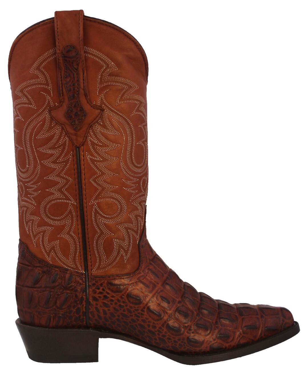 Mens Cognac Crocodile Alligator Pattern Genuine Leather Cowboy Boots J Toe Botas