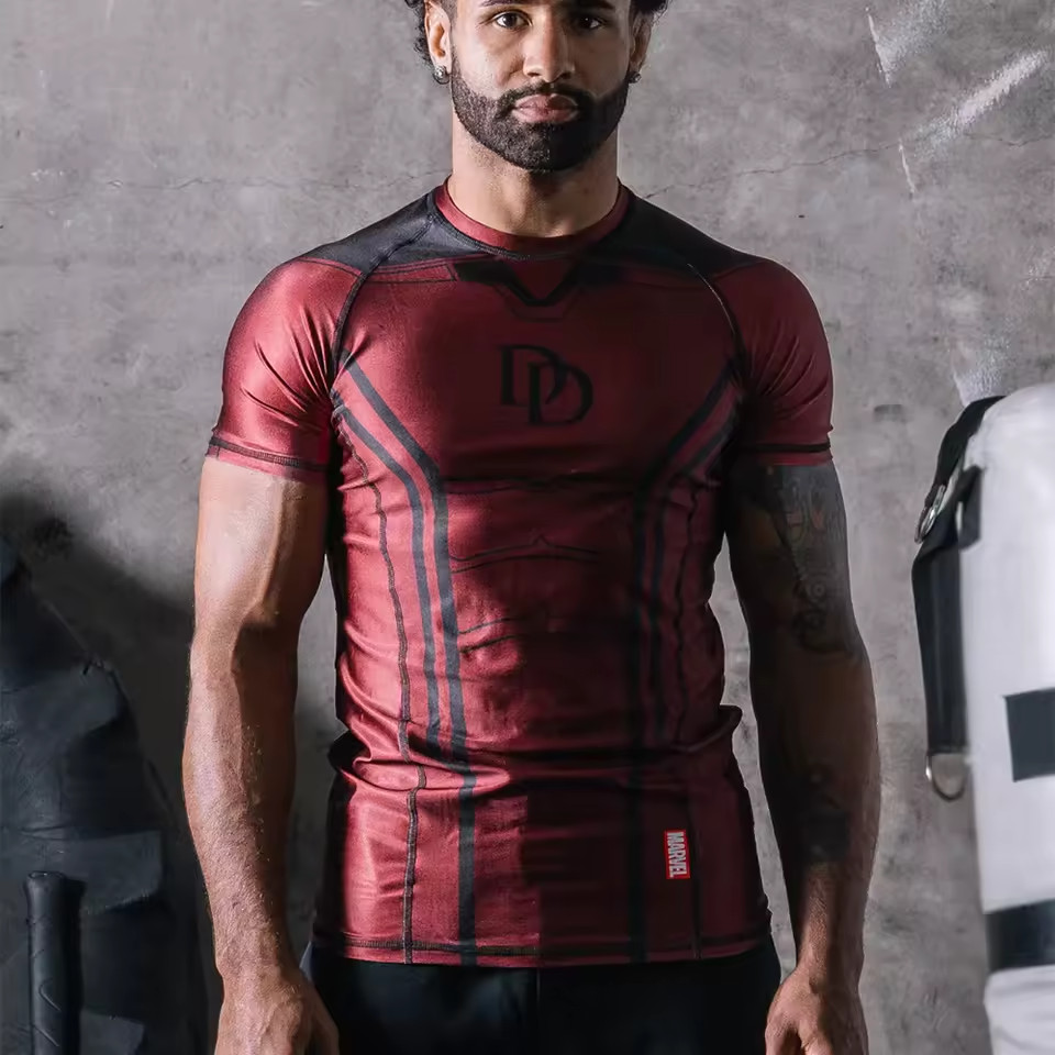 Marvel Daredevil Compression Shirt Gym Cosplay Unisex Disney Matt Murdock NEW
