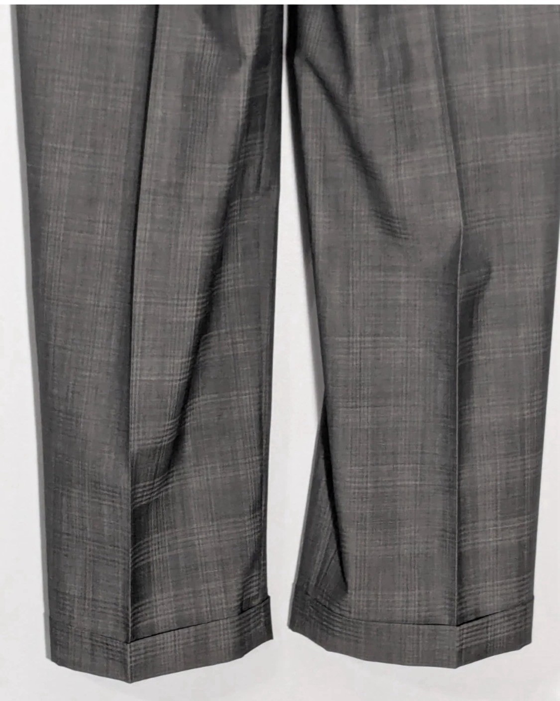 Hart Schaffner Marx Suit Mens 44L Gray Plaid 2 Button Wool Pleated Pants