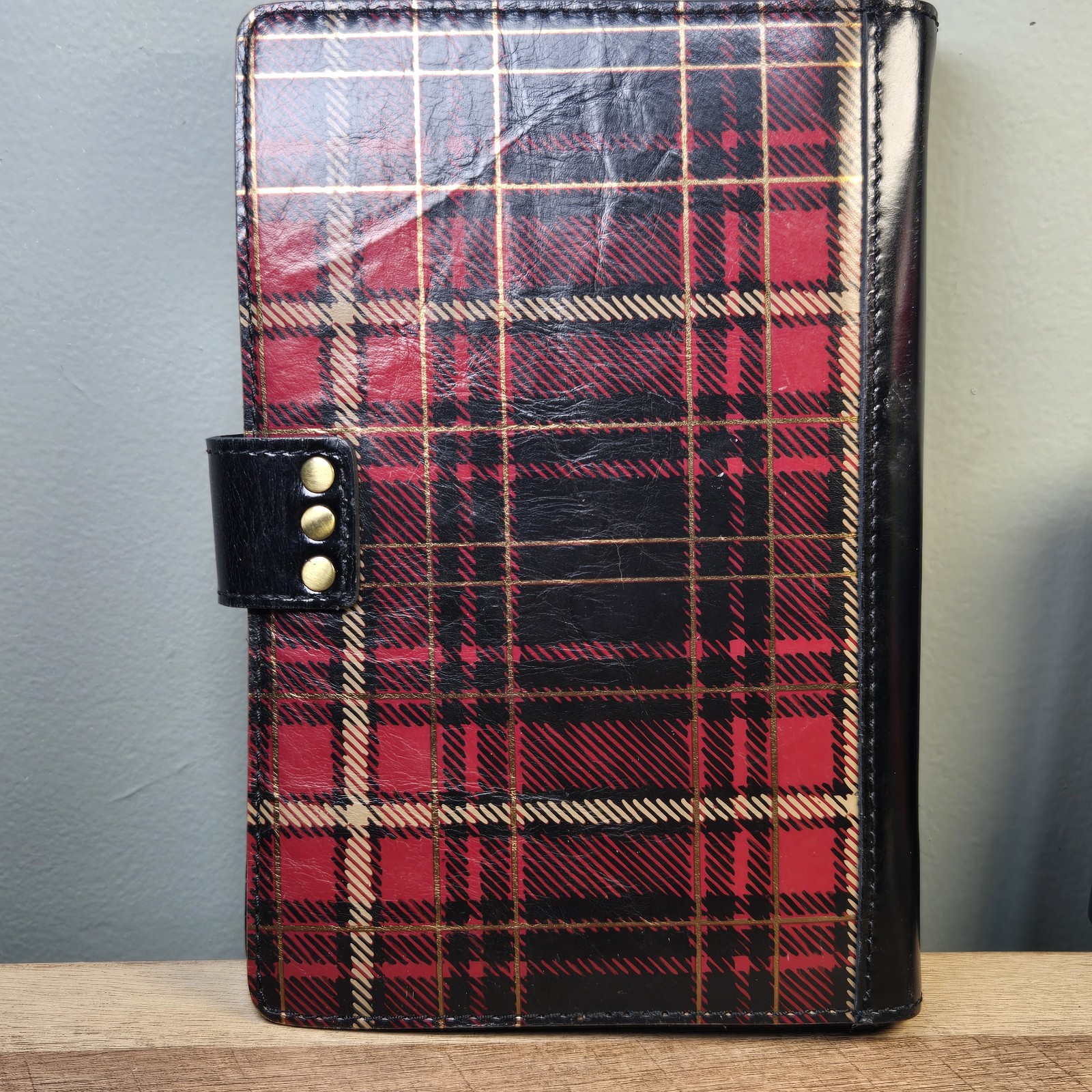 Patricia Nash 6 Ring Day Planner Tartan Pattern Italian Leather Pad 6×9 inches