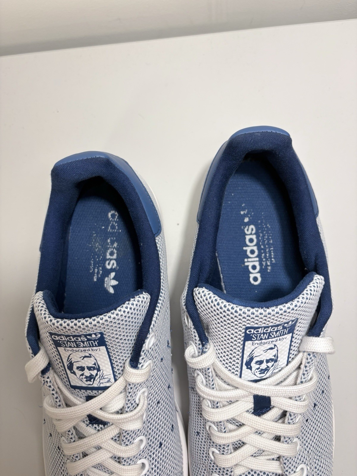 adidas Stan Smith Mesh S81874 Men’s 11 White Blue Sneakers Rare 2016
