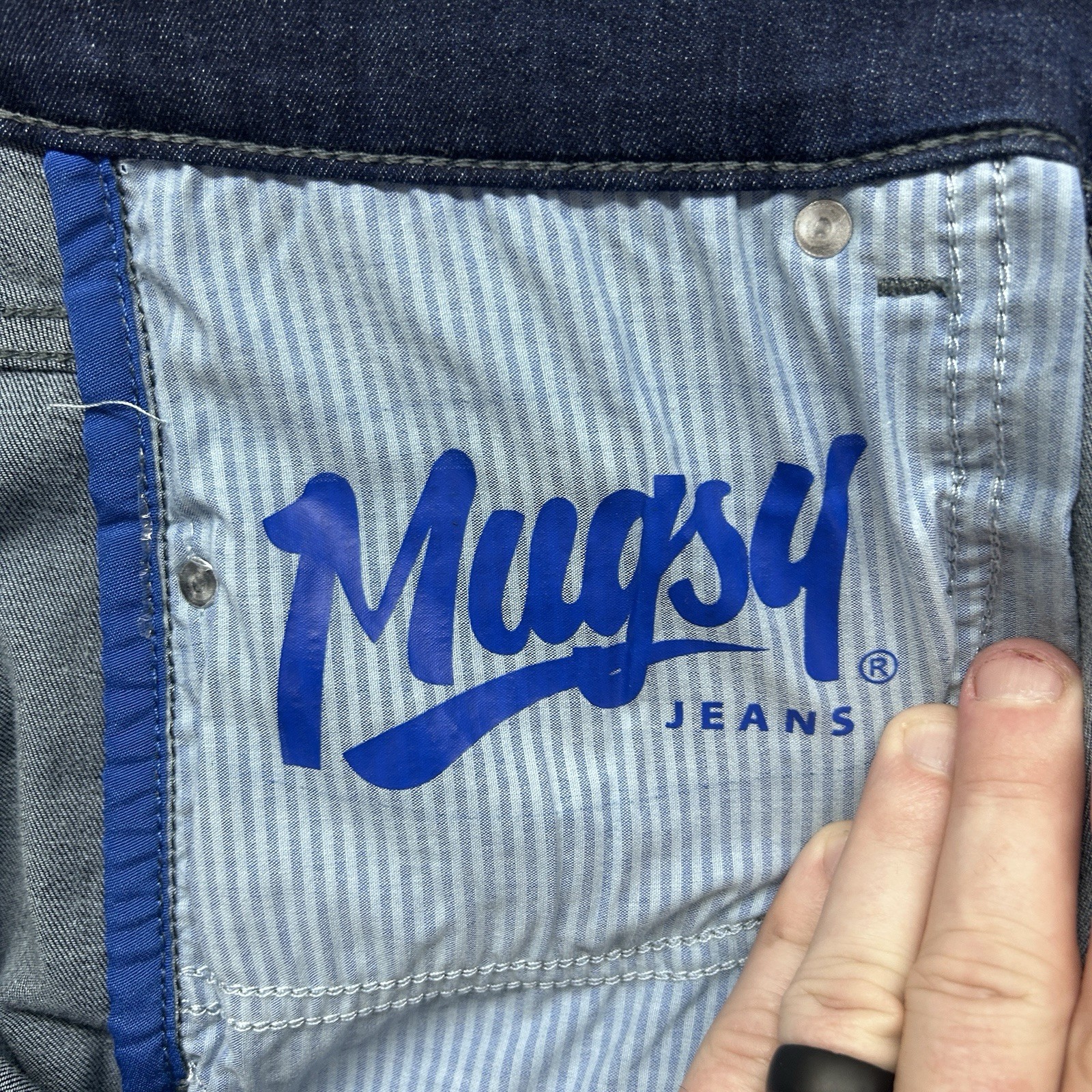 Mugsy Fultons Jeans Men’s 32×34 Blue Denim Stretch 5-Pocket Casual FLX3NFU.