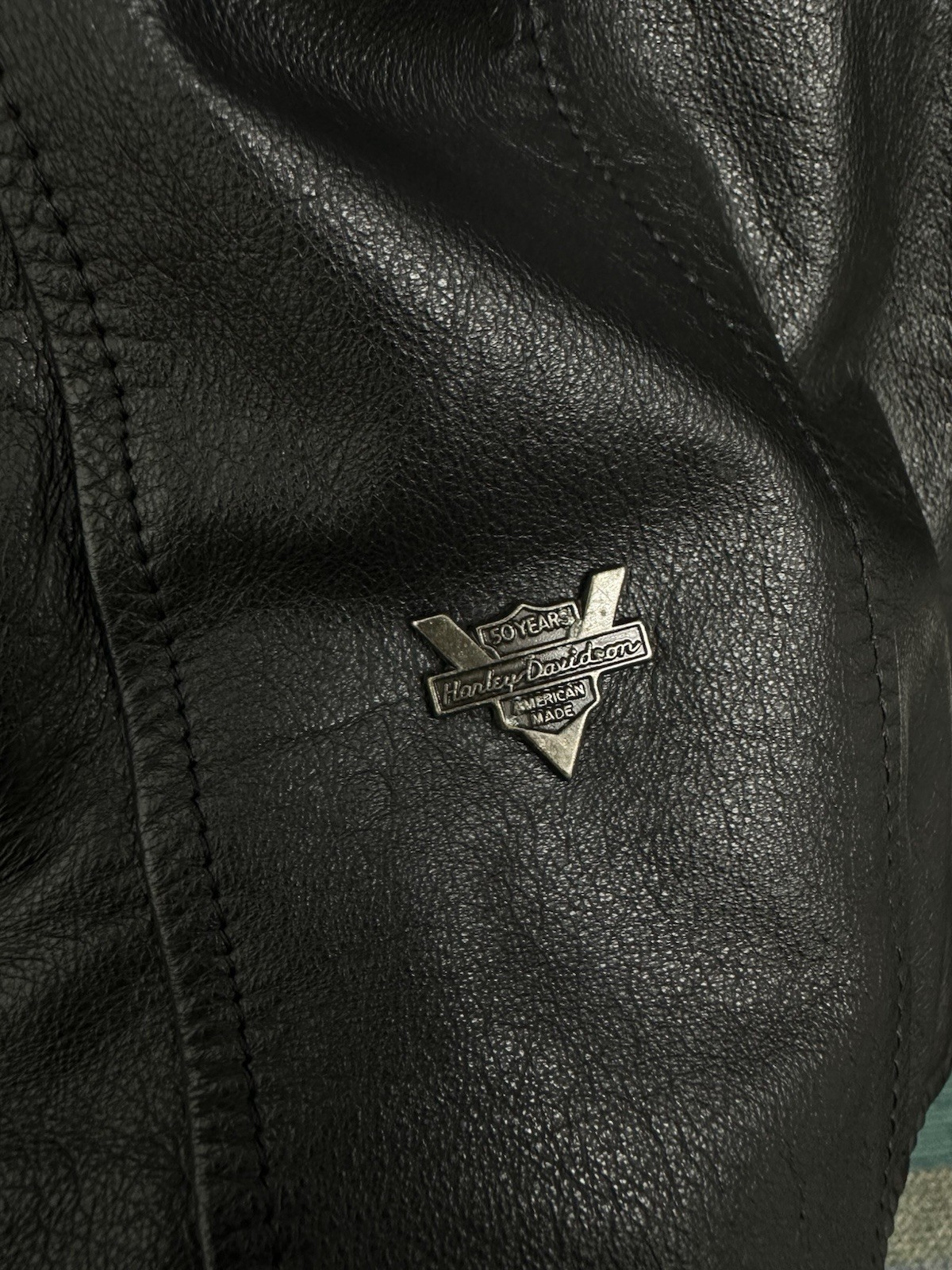 Harley Davidson Y2K Black Leather Fitted Motorcycle Riding Jacket – Women’s L