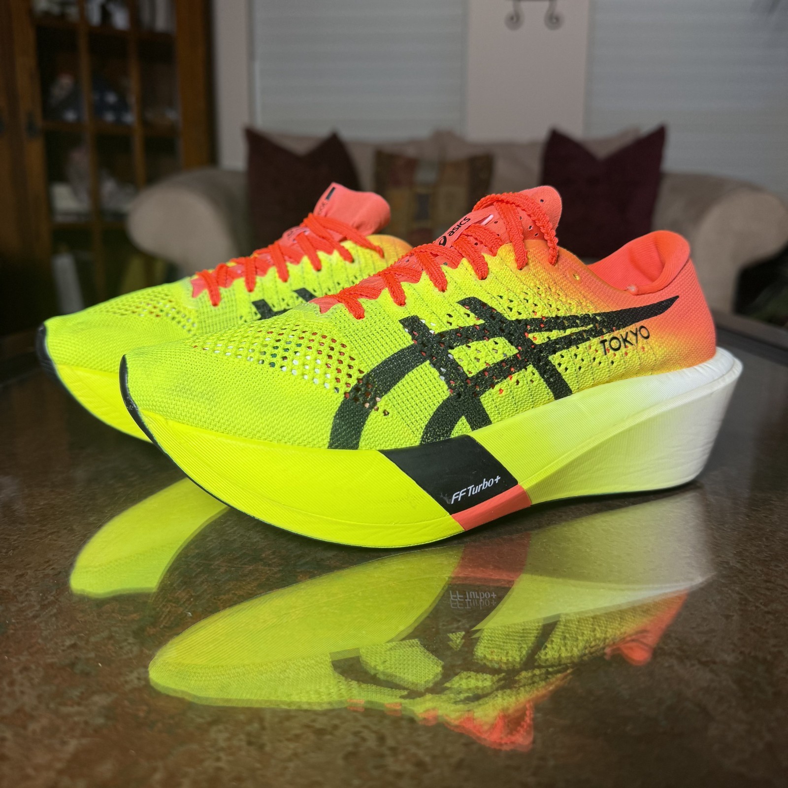 ASICS Metaspeed Edge Tokyo Women’s 8 Neon Carbon Plated Running Marathon Shoes