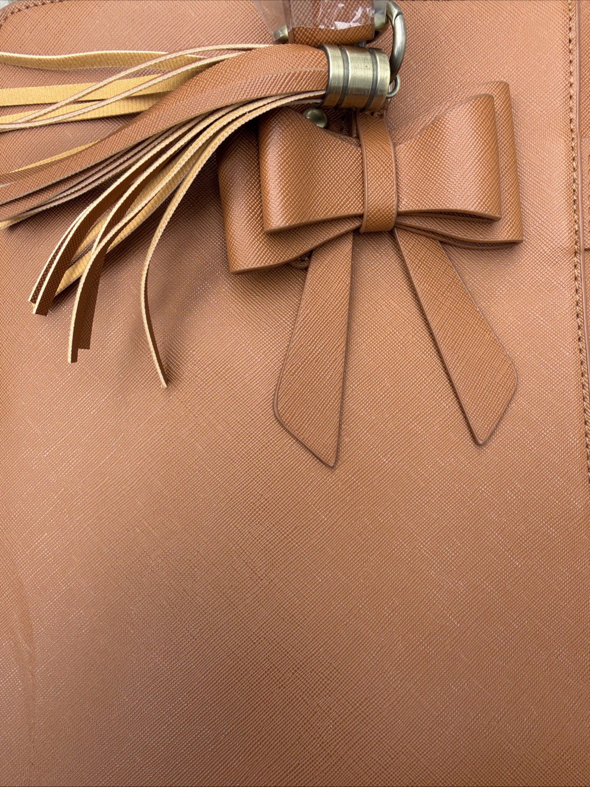 ECOSUSI 15.6 Laptop Tote Bag Vegan Leather Work Satchel Briefcase Brown NWOT