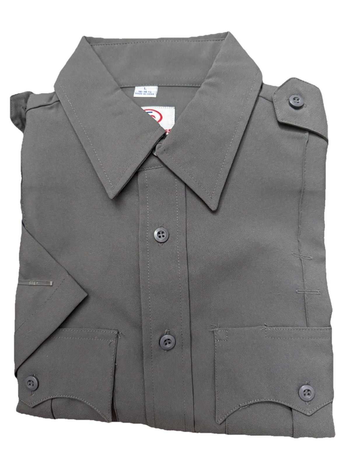 Security Guard Uniform Shirt Gray Short Sleeve | Work Duty Shirt | Size L