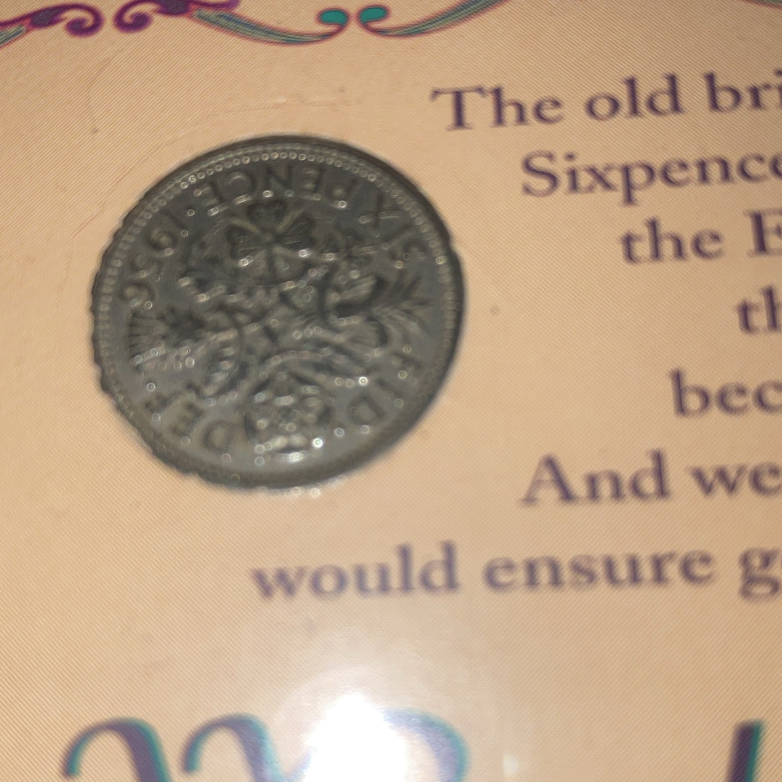 American Historic Society Lucky Wedding Coin English Sixpence w/ Case & COA