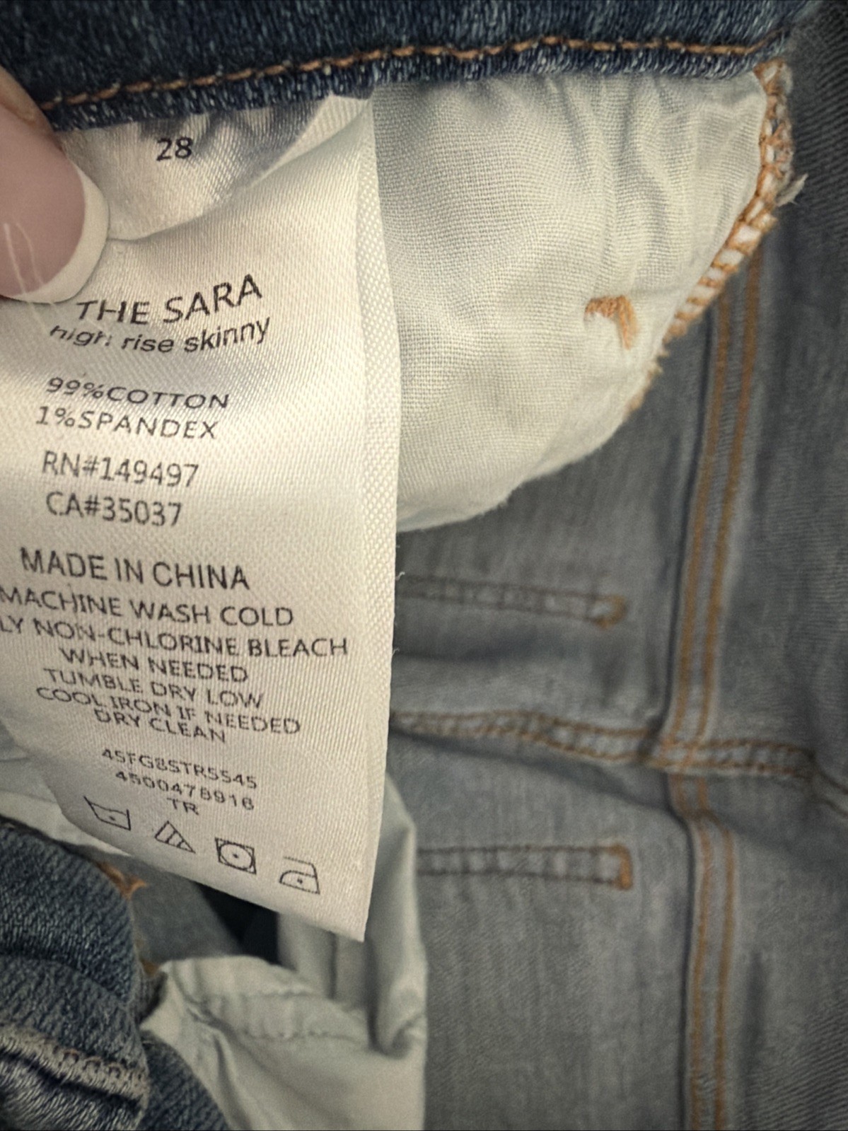 Favorite Daughter The Sara 28 X 28 Light Wash Super High Rise Skinny Jeans Blue
