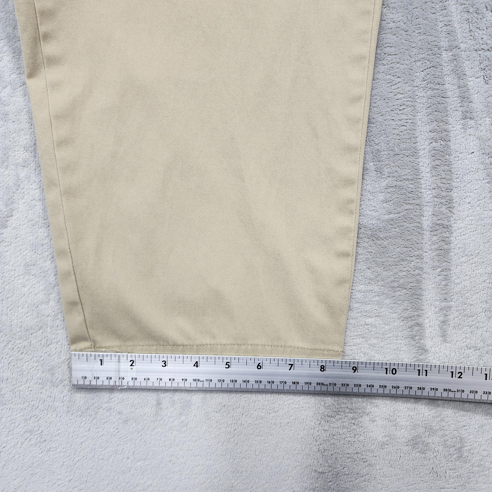 George Pants Mens 46×30 Beige Flat Front Chino Tapered Stretch Office Casual