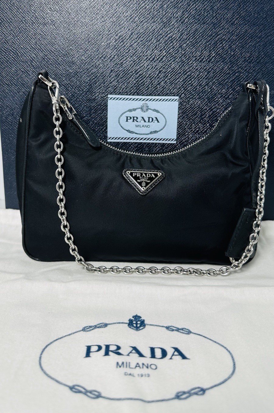Authentic PRADA RE-Edition 2005 Shoulder Bag Black Nylon