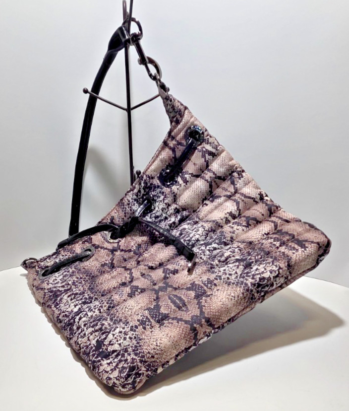 Think Royln # Life on the Fly, Quilted Python Print Bag, 100% Polyester Clean