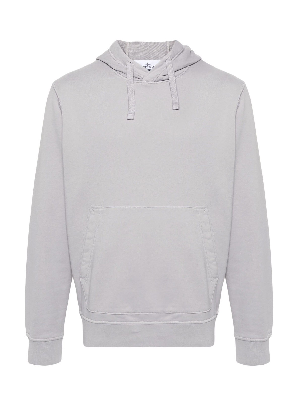 Stone Island Logo Patch Jersey Cotton Hoodie Anthracite Grey