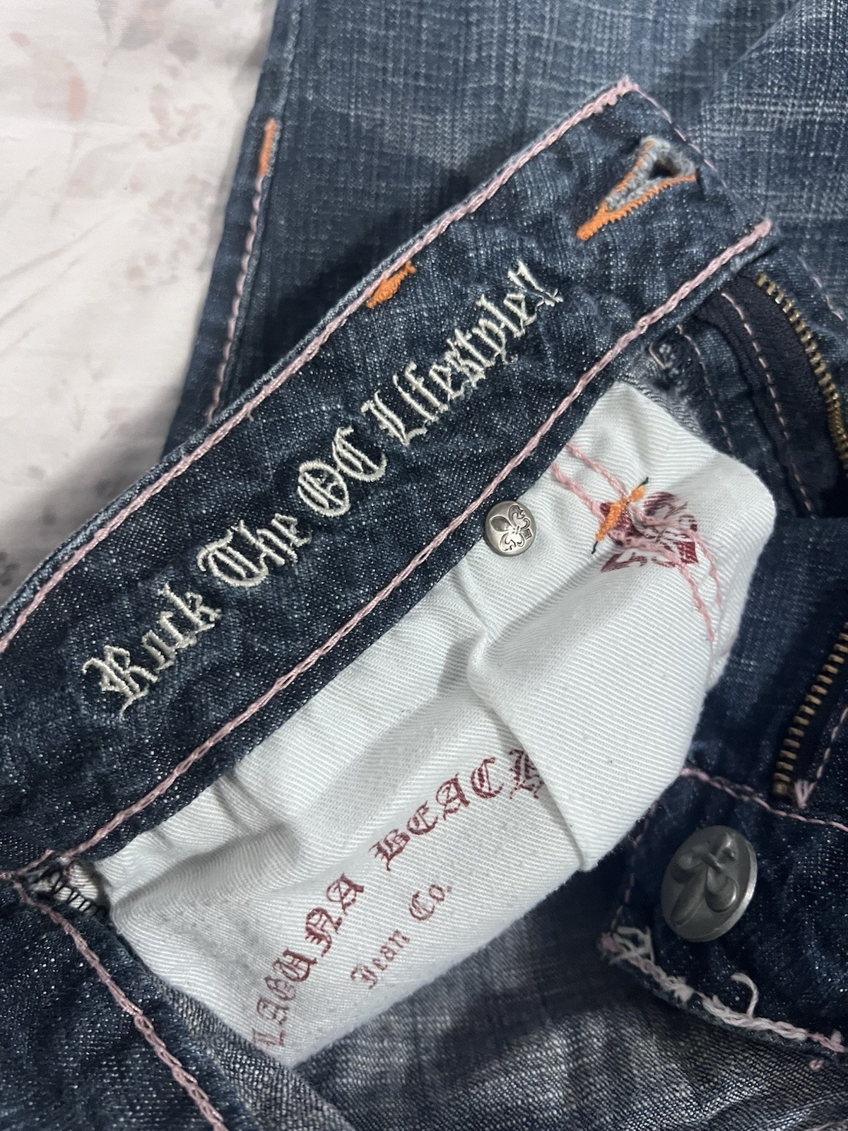 Laguna Beach 100% Cotton Jeans Fleur De Lis Women’s Size 30