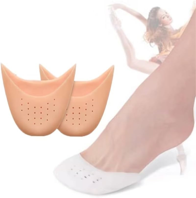 2pcs(1pair) Soft Silicone Gel Pointe Ballet Dance Shoe Toe Pads 1, Skin Color