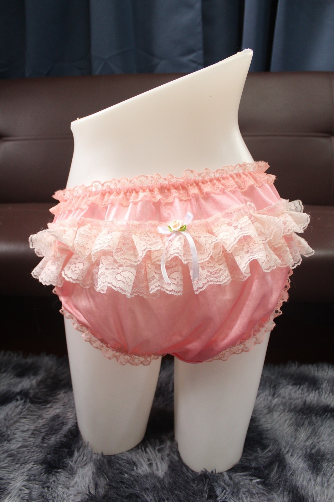 #A150 3XL/ElasticW.26-48″ Vintage Style Orange Nylon Bikini Panties Knickers