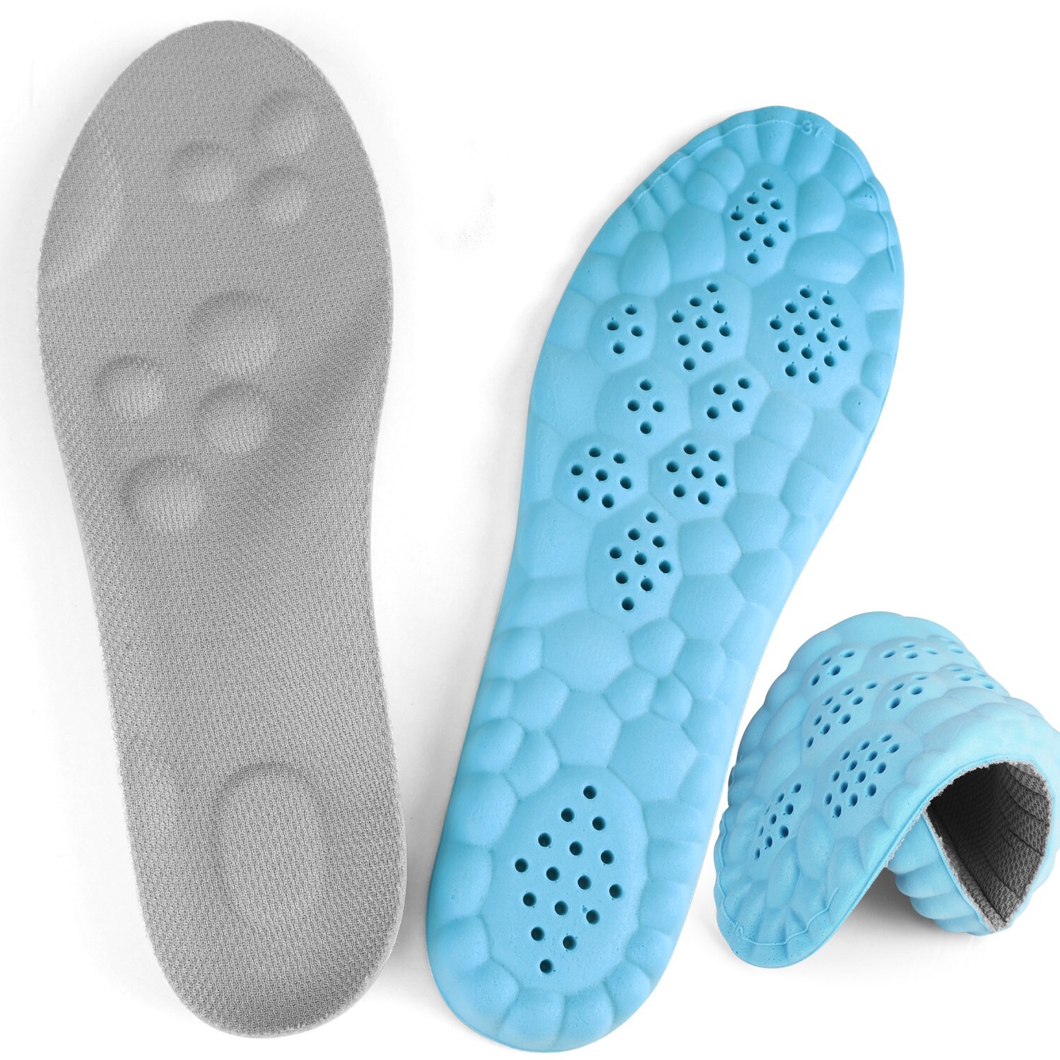 Hiking Insoles with 4D Cloud – Shock Absorption & Breathable | All-Day Comfort U
