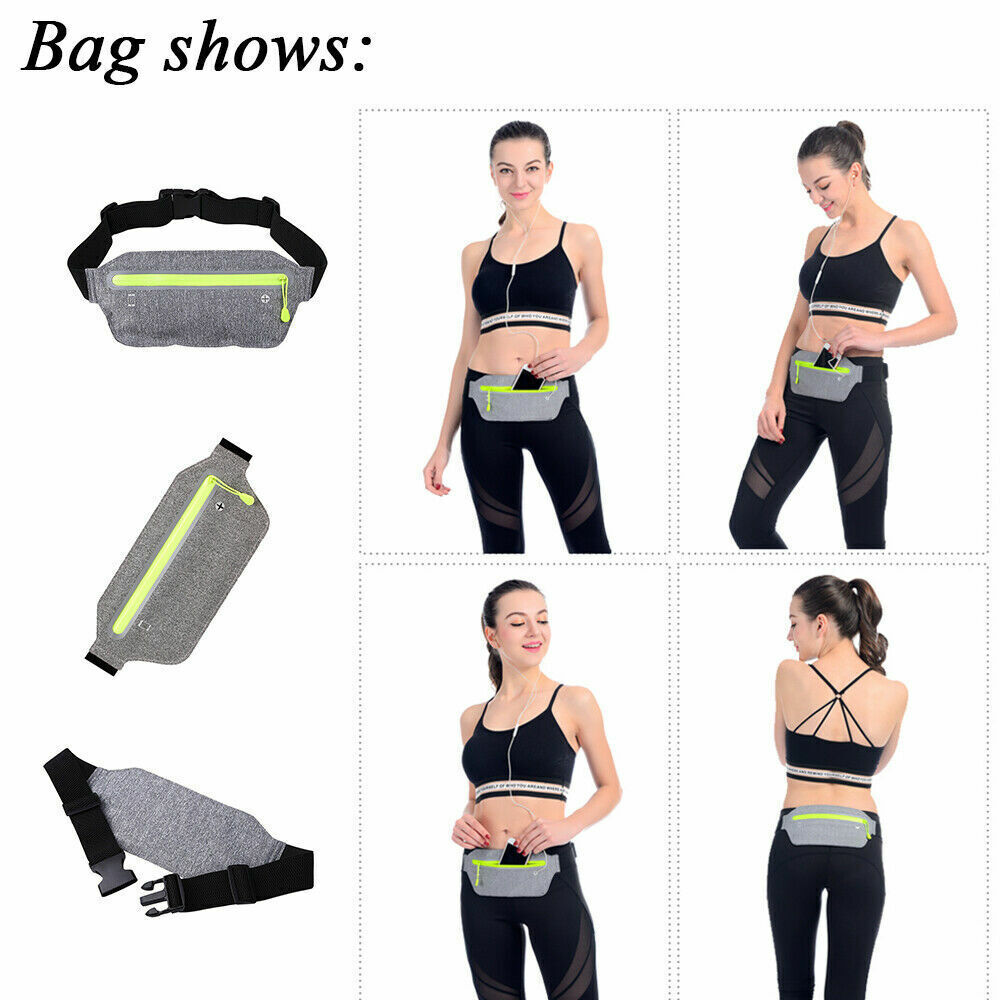 Waterproof Sport Runner Waist Bum Bag Running Jogging Belt Pouch Zip Fanny Pack