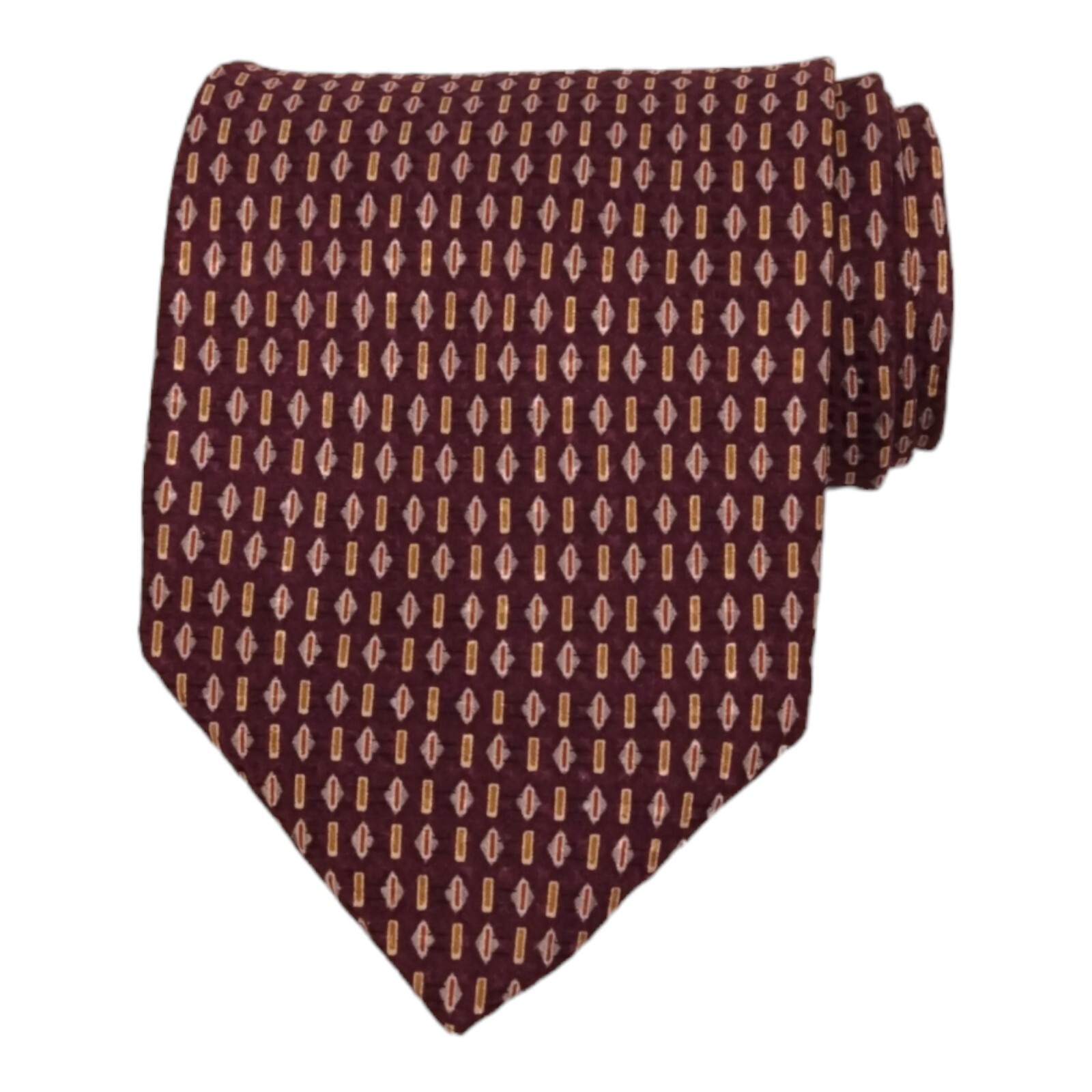 TOM JAMES CORPORATE IMAGE Mens Classic Tie 3.75 Purple 100% Silk Print Necktie