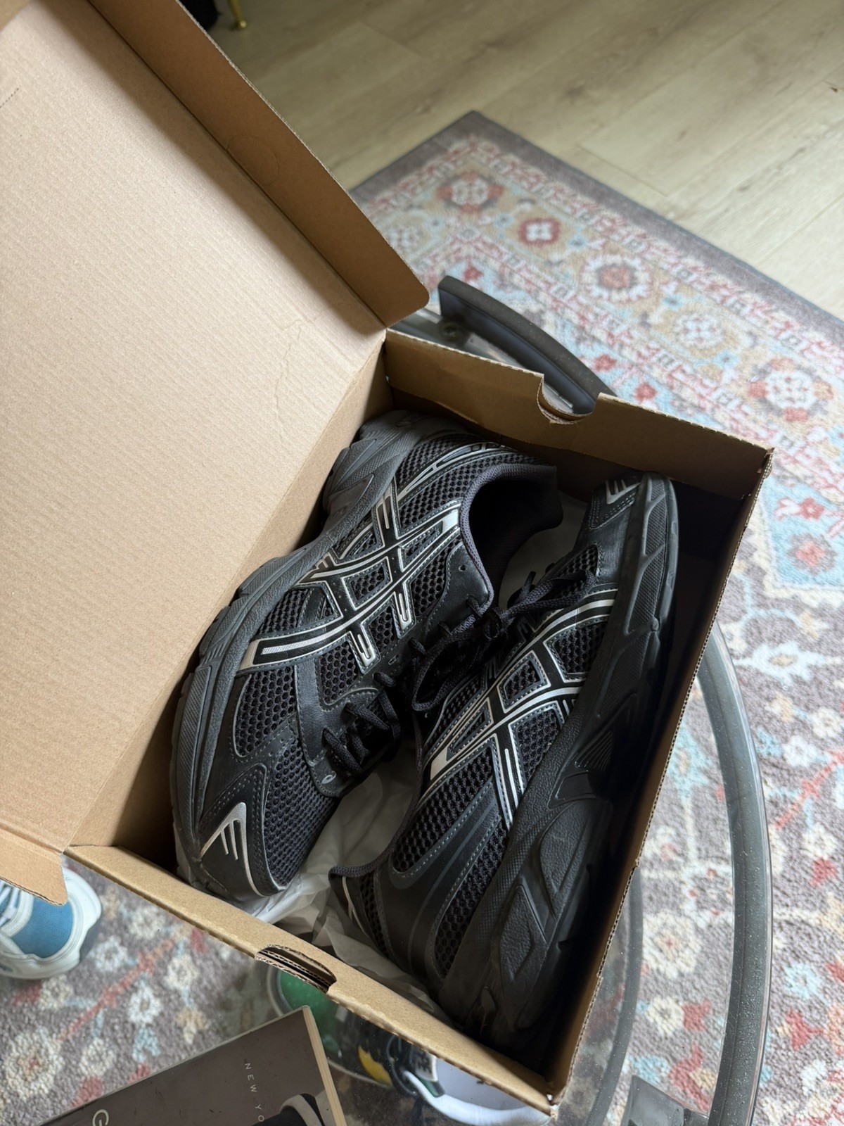 Asics Gel-1130 Black/Pure Silver Size 9.5