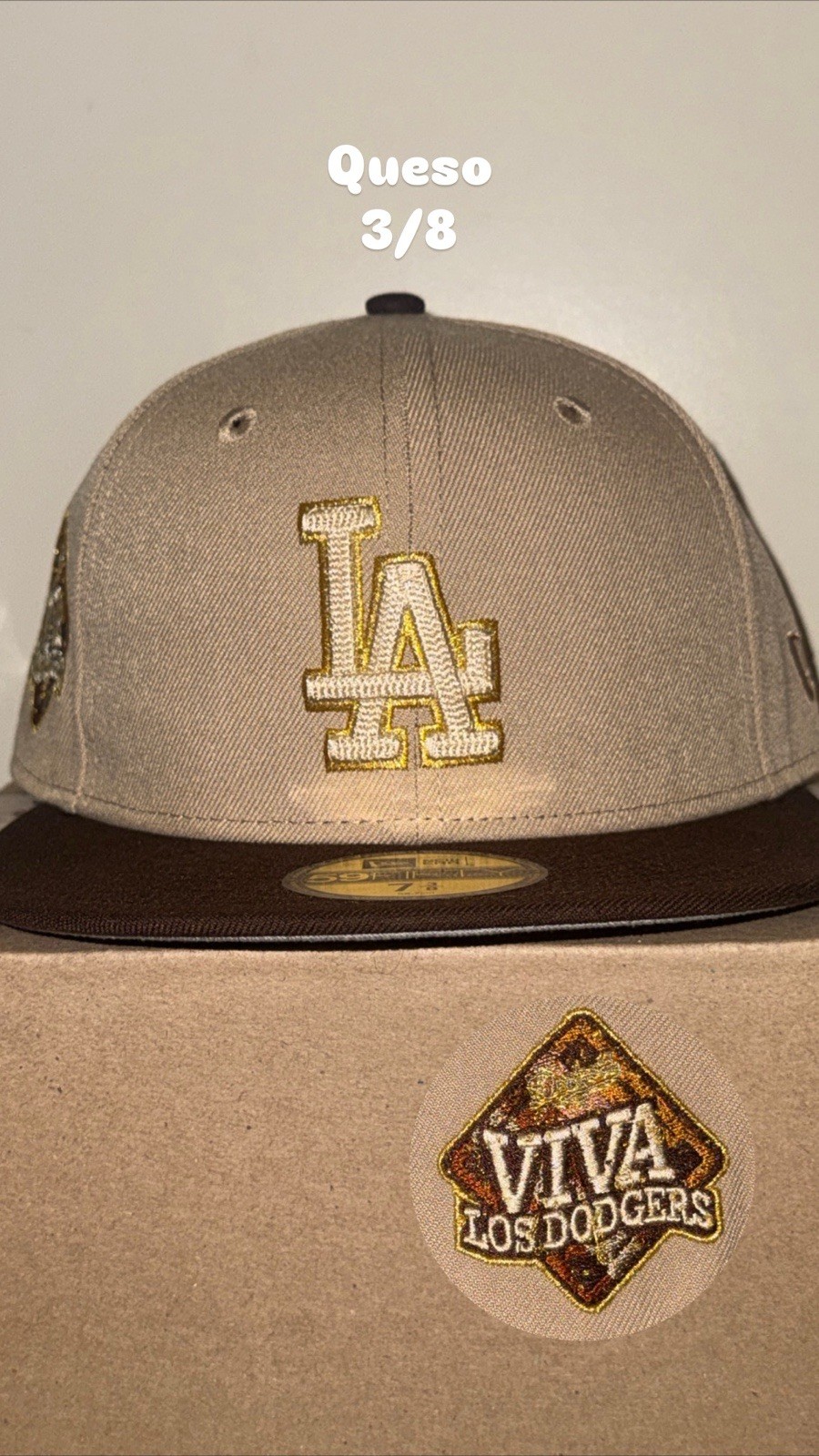 new era 59fifty Los Angeles Dodgers Queso Fitteds 7 3/8
