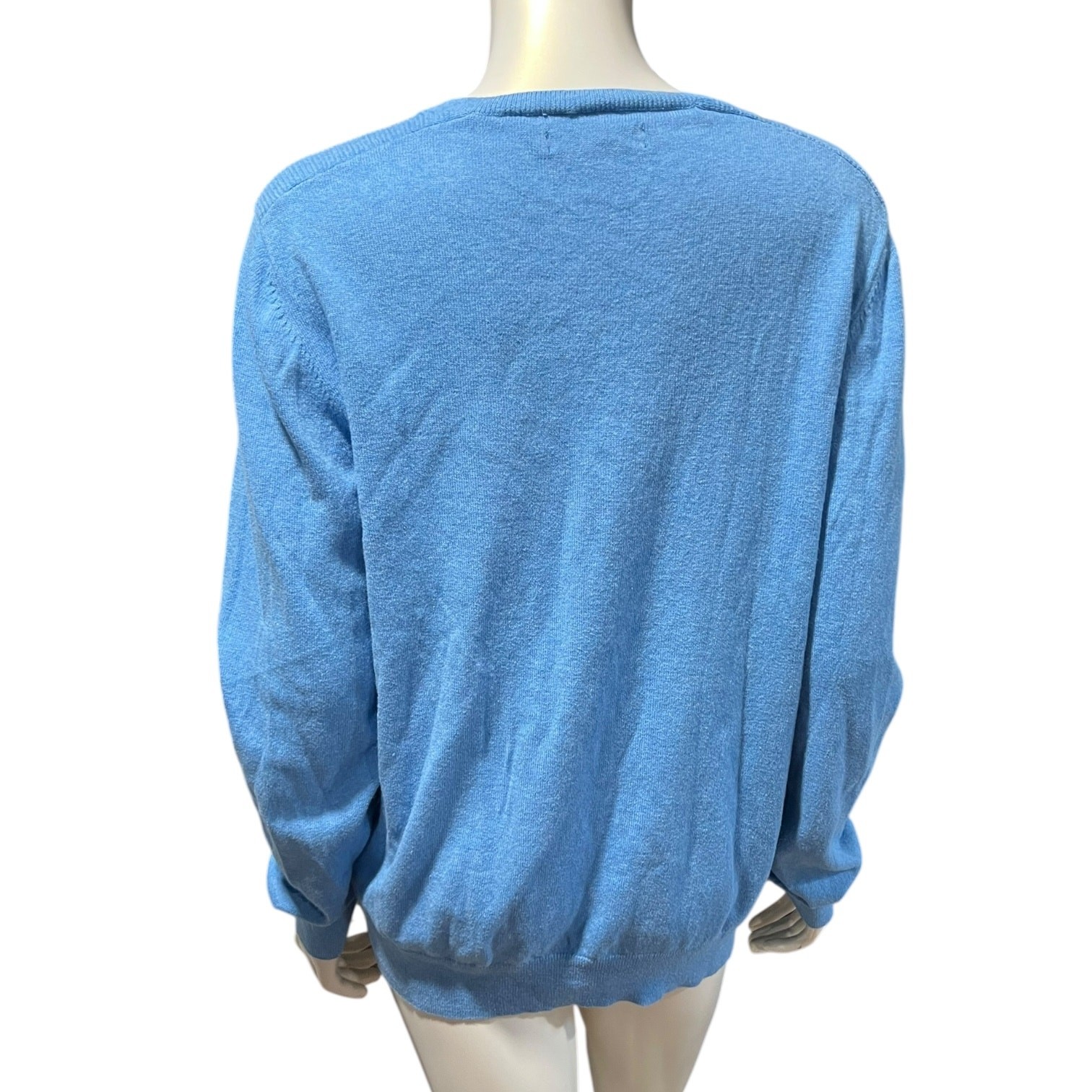 Marc Anthony Blue VNeck Sweater Cotton Poly Blend Size XL