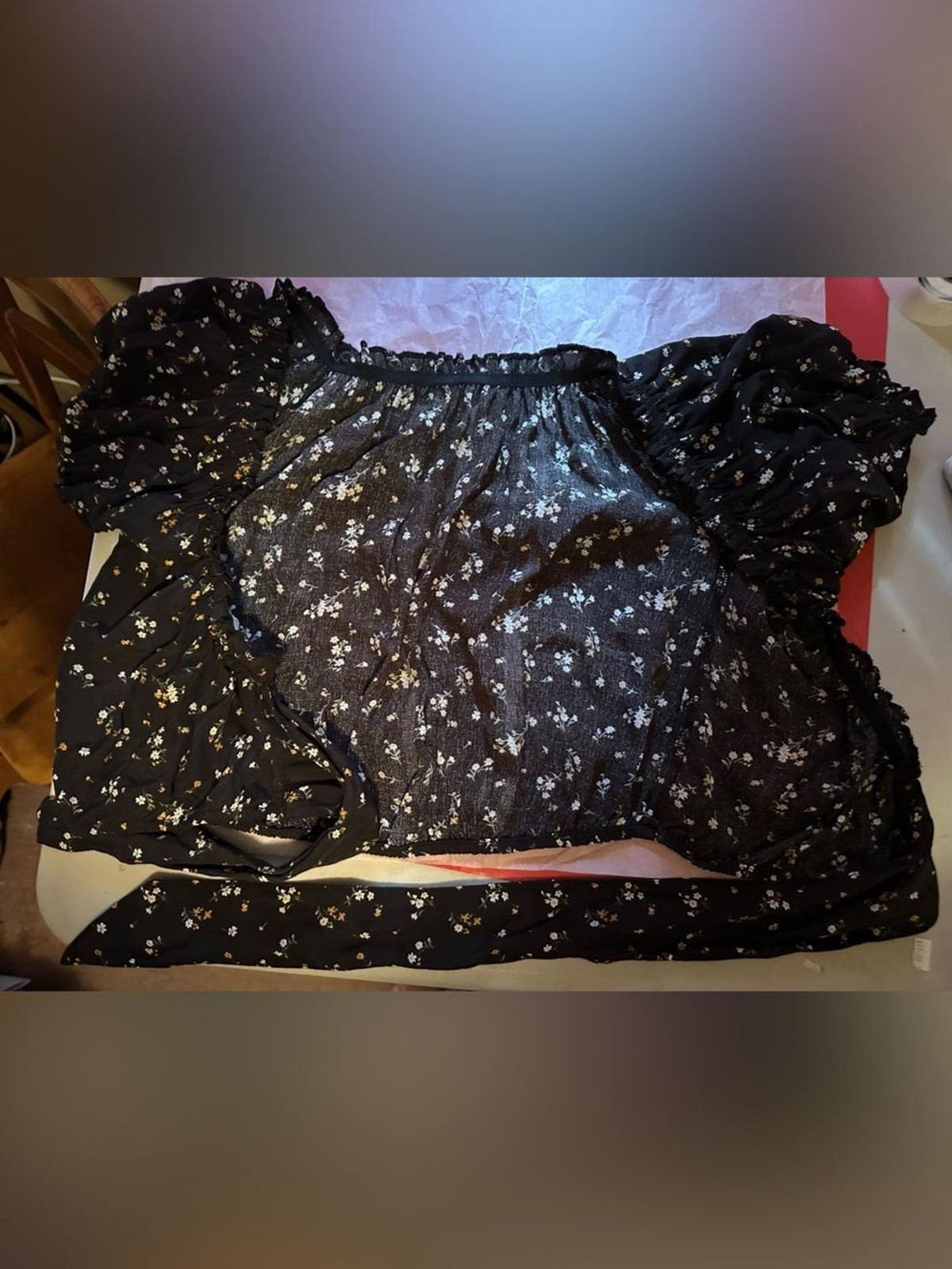 NWT American Eagle Outfitters Floral Open Back Tie Crop Top size XS