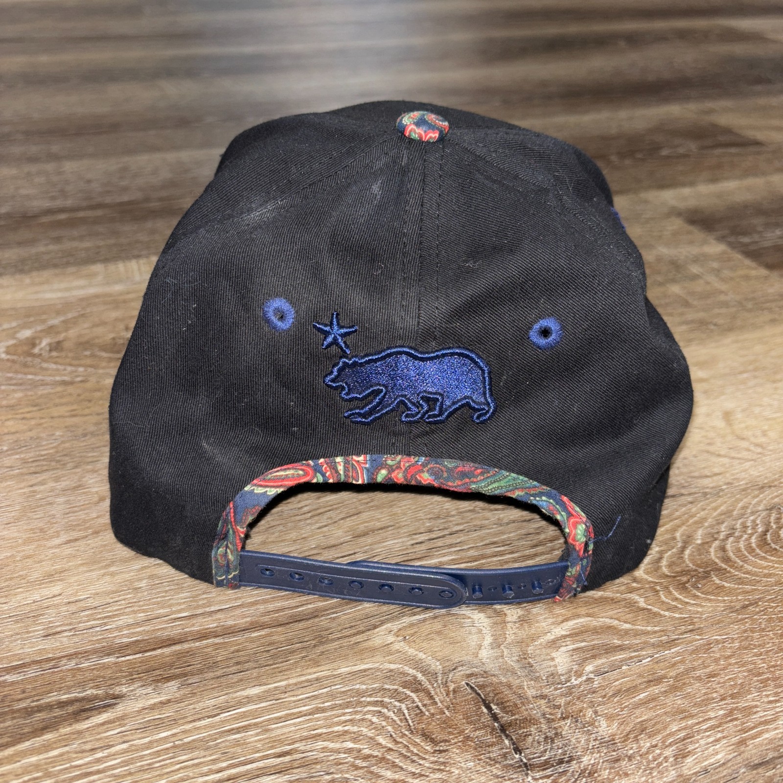 Top Level California Republic Bear Flat Brim Adjustable Snapback Hat Cap