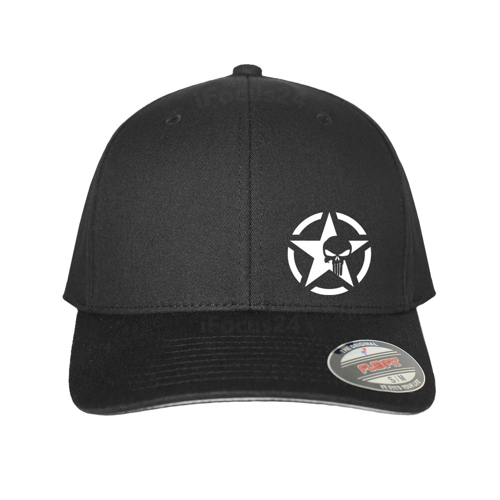 Off-road Monster Truck Birthday Dad Mom Gift Skull Punisher Flex-Fit Black Hat