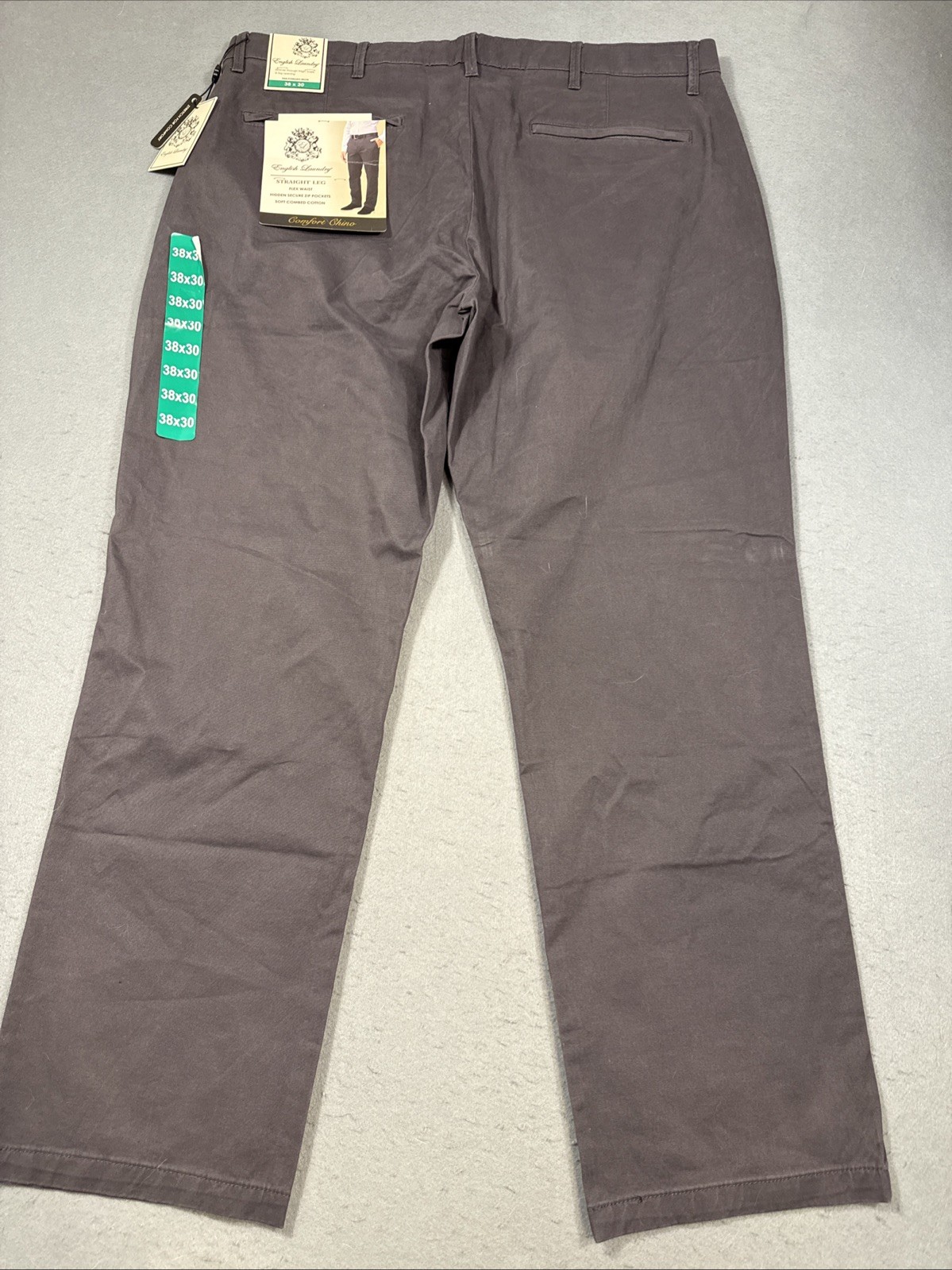 PANTS ENGLISH LAUNDRY MENS 38X30 FORGED IRON COMFORT CHINO NWT