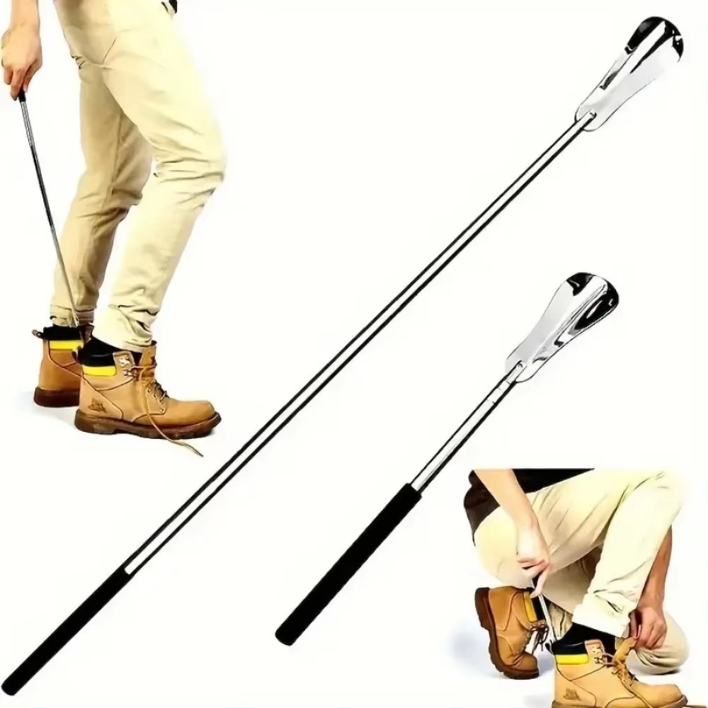 New Extra Long Handle Shoe Horn Stainless Steel Handled Metal Shoehorn Horns