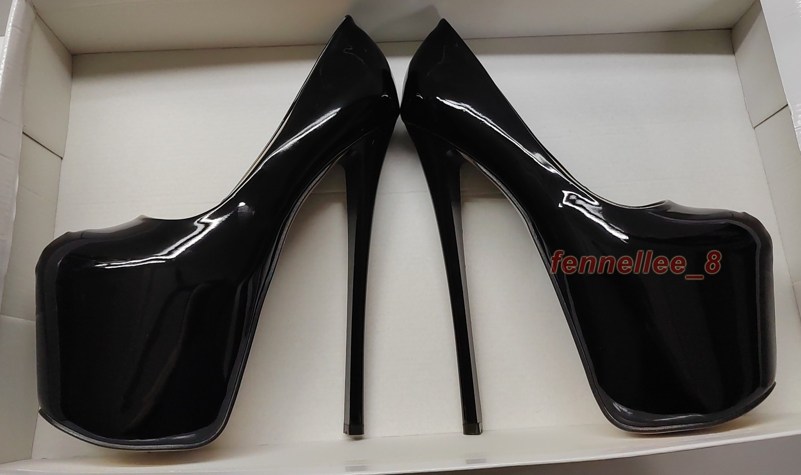 19cm Super High Stiletto Heel Platform Patent Leather Women Pumps Nightclub Sexy