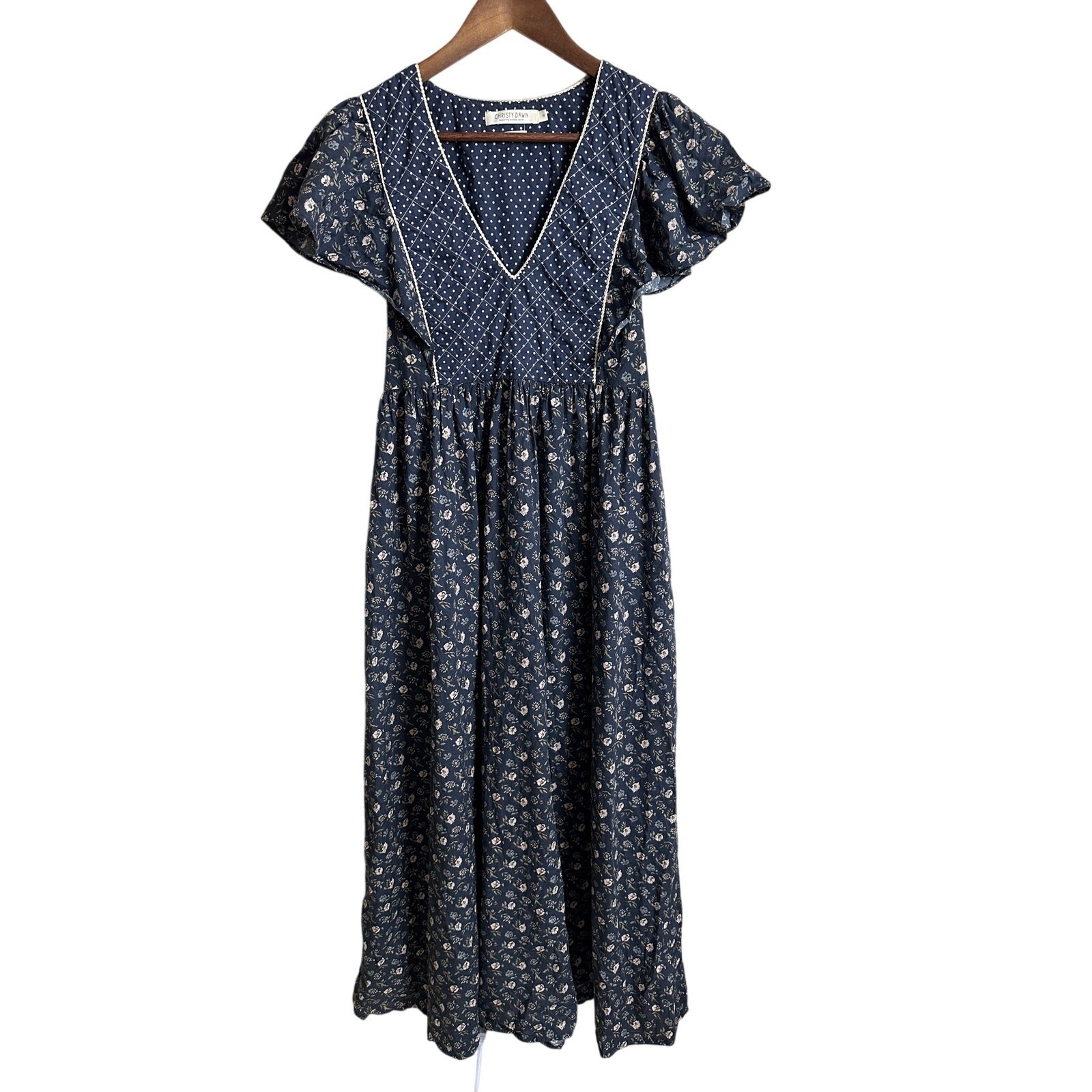 Christy Dawn Greta Dress in Oat Straw Blue size XS (FLAWED)