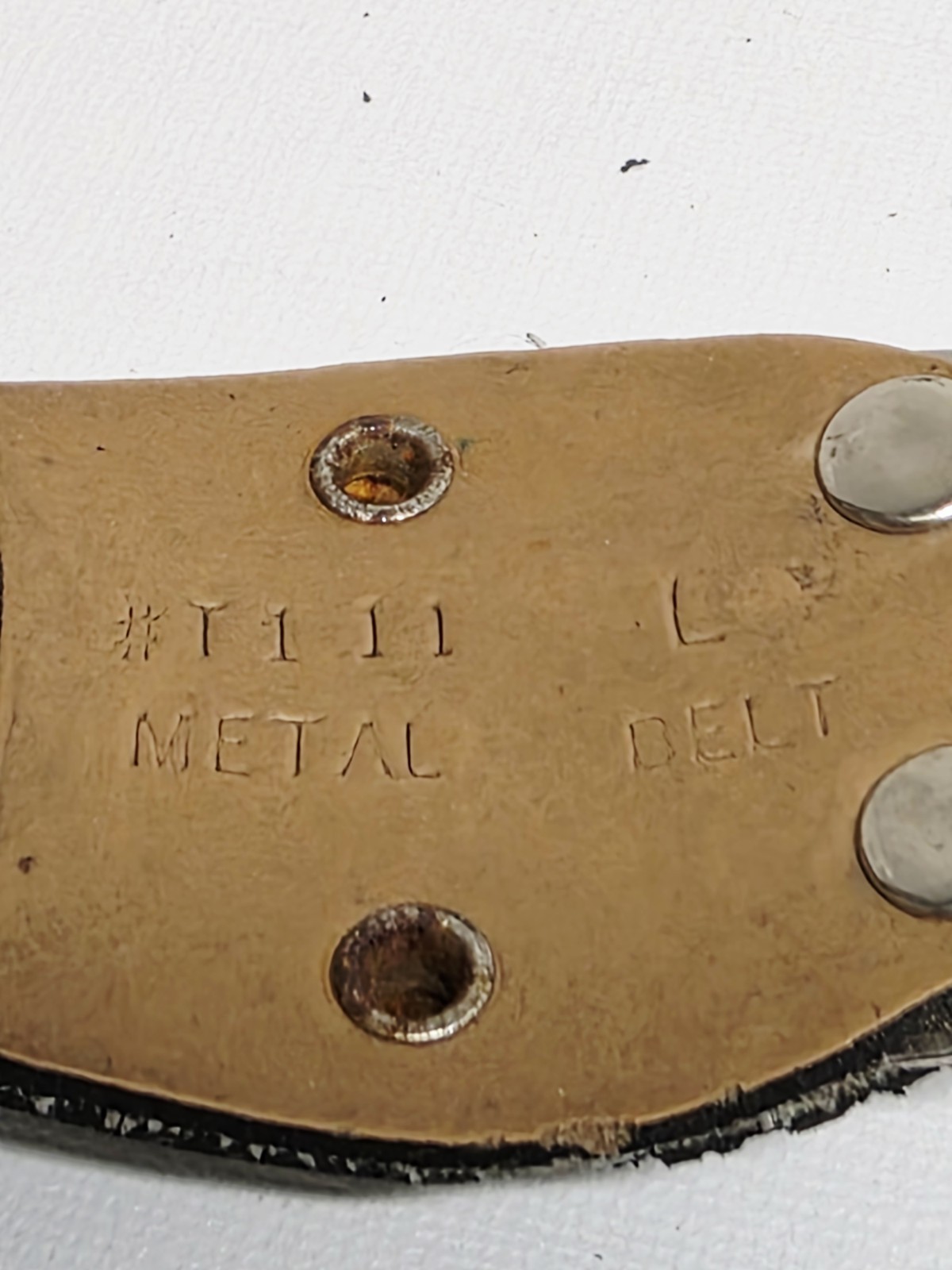 Vintage Metal Heist Dollar Signs Motorcycle Belt Leather 46.5″ Biker Punk Rock