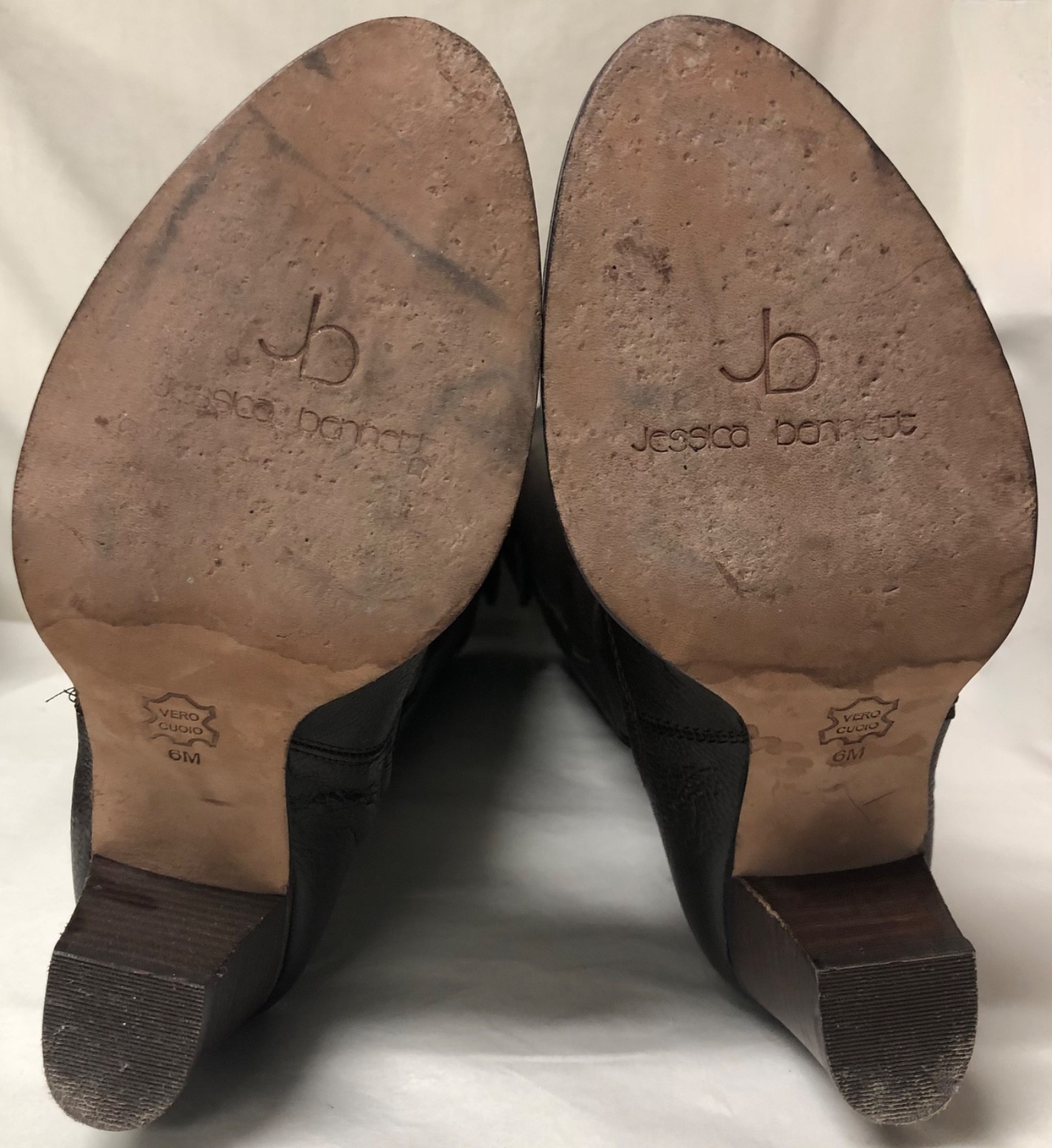 JESSICA BENNETT TALL WESTERN CAMPUS RIDING BOOTS BROWN LEATHER STACK HEEL SZ 6M
