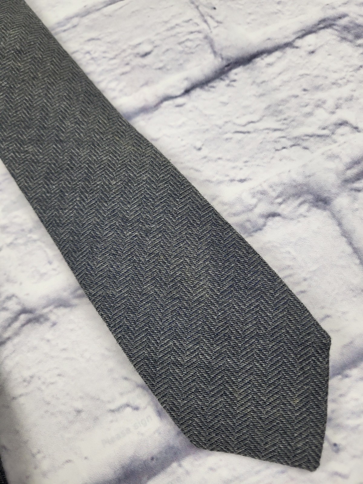 Bar III Polyester Rayon Wool Blend Tie Gray Geometric Necktie Skinny 57 x 2.5